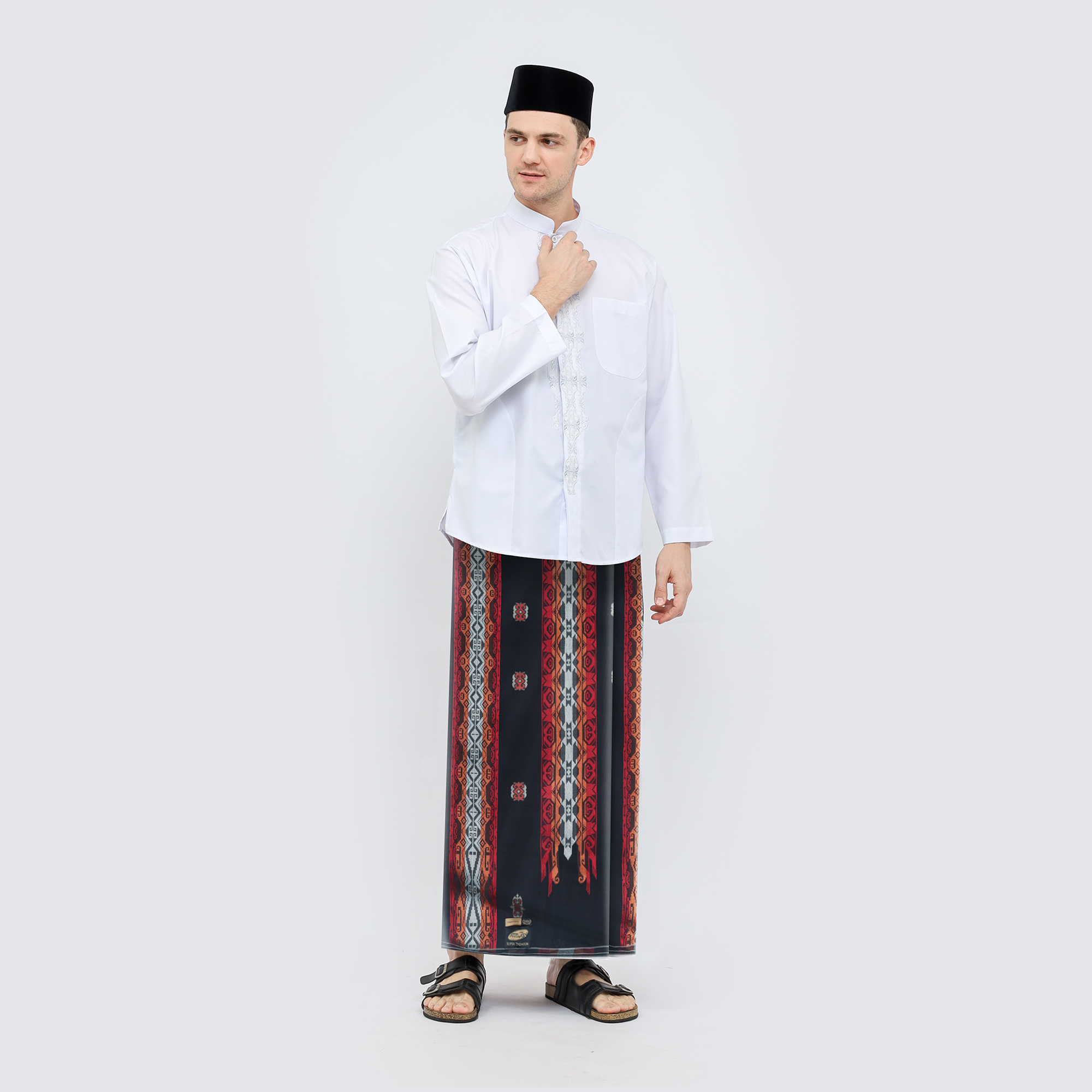 Sarung ATLAS Super Premium 970 A9 JGB Hitam Merah 02