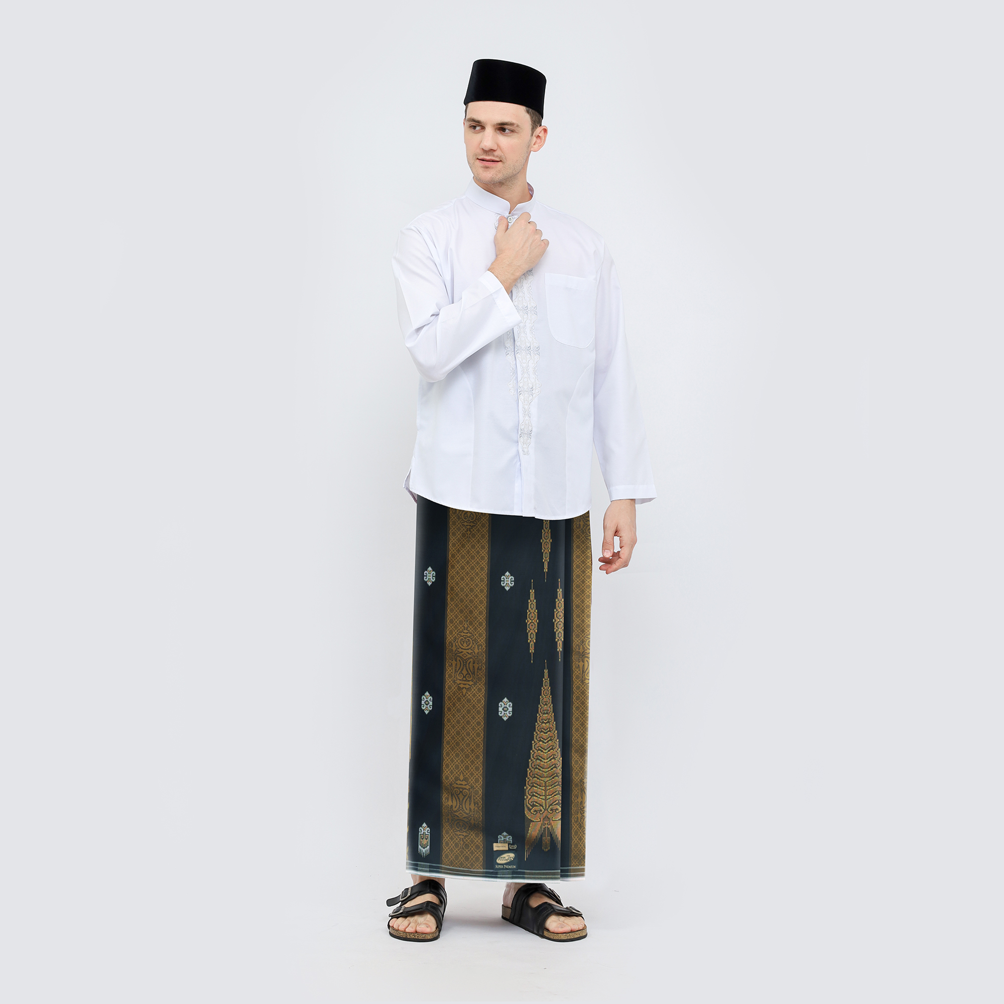 Sarung ATLAS Super Premium 980 Motif A9 JGL Hitam Kuning 01