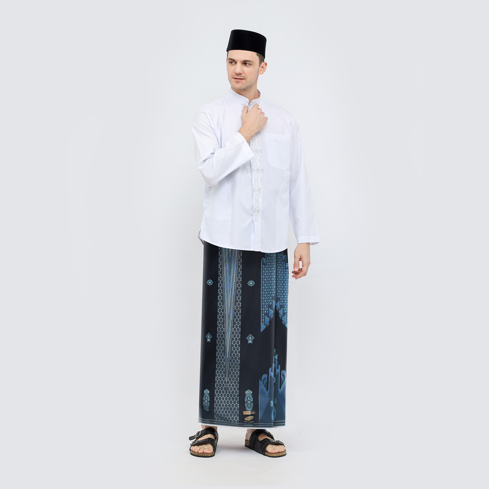 Sarung ATLAS Super Premium 980 Motif A9 JGL Hitam Biru 01