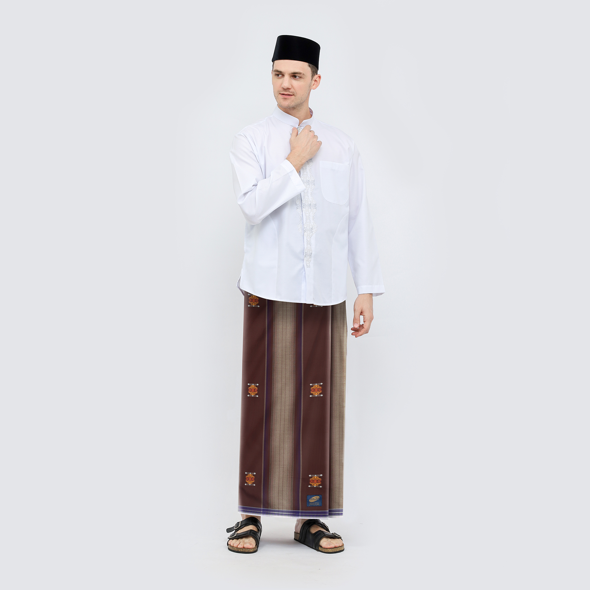 Sarung ATLAS Universal 670 Songket Coklat
