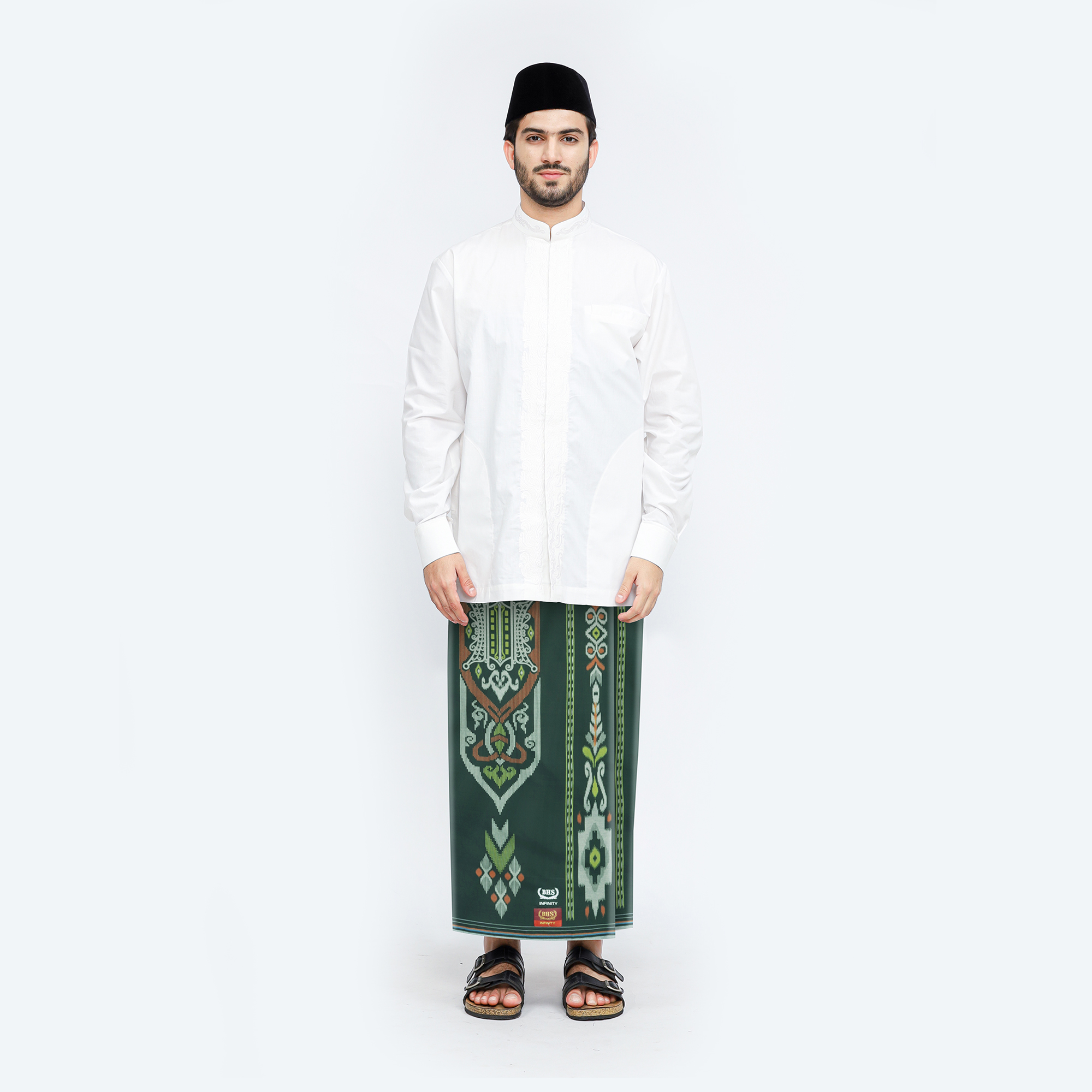 Sarung BHS Infinity Gold Motif V32 EKB Hijau Tua 02