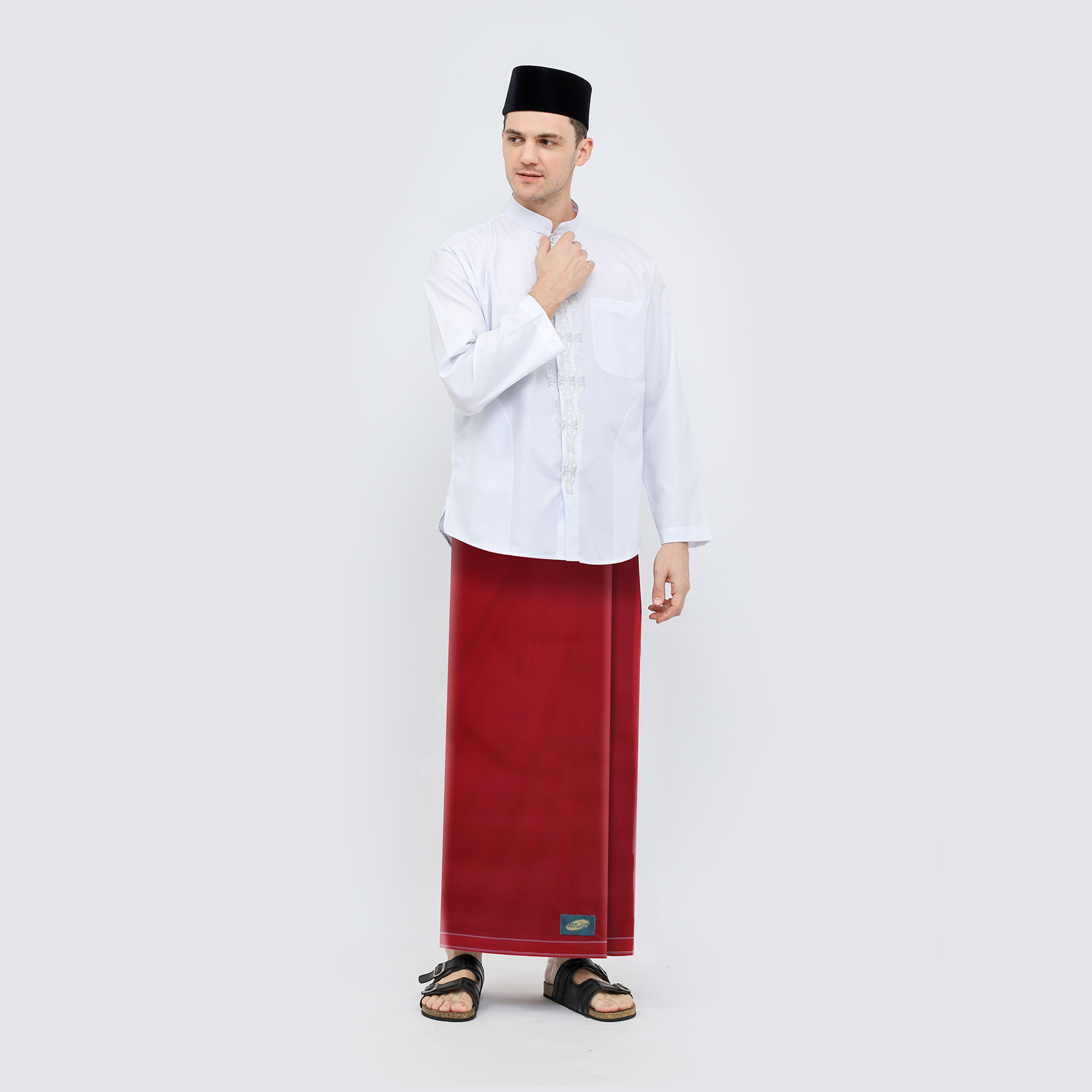 Sarung ATLAS Favorit Nusantara Warna Merah Polos