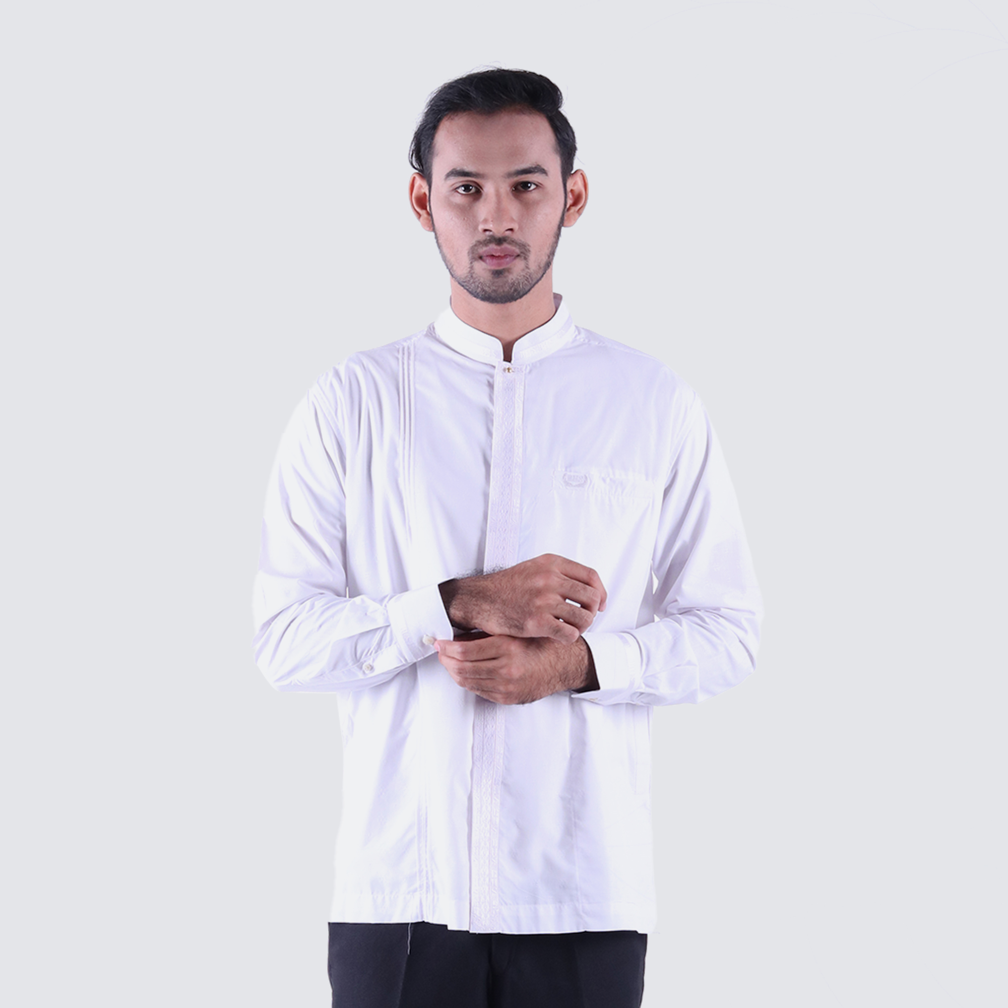 Baju Koko BHS Classic Motif Single Putih 04