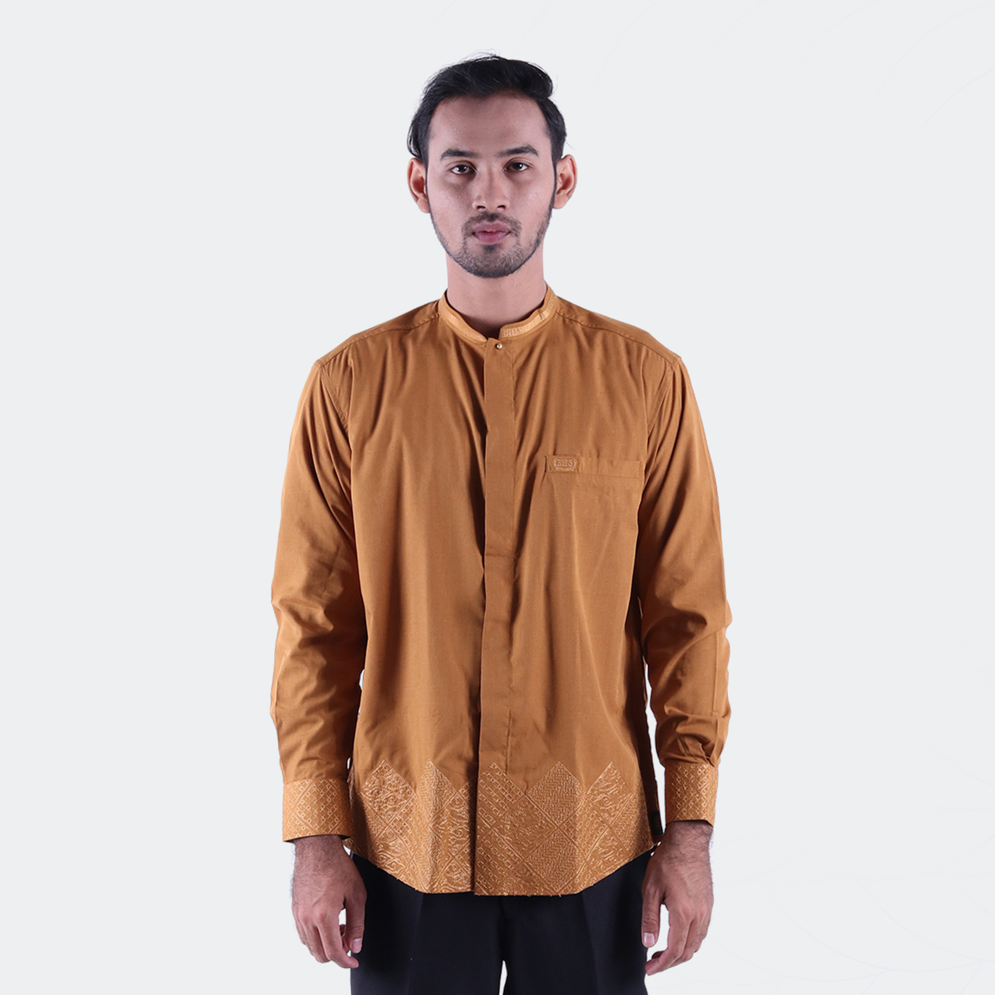 Baju Koko BHS Cosmo Suhaib Coklat Muda
