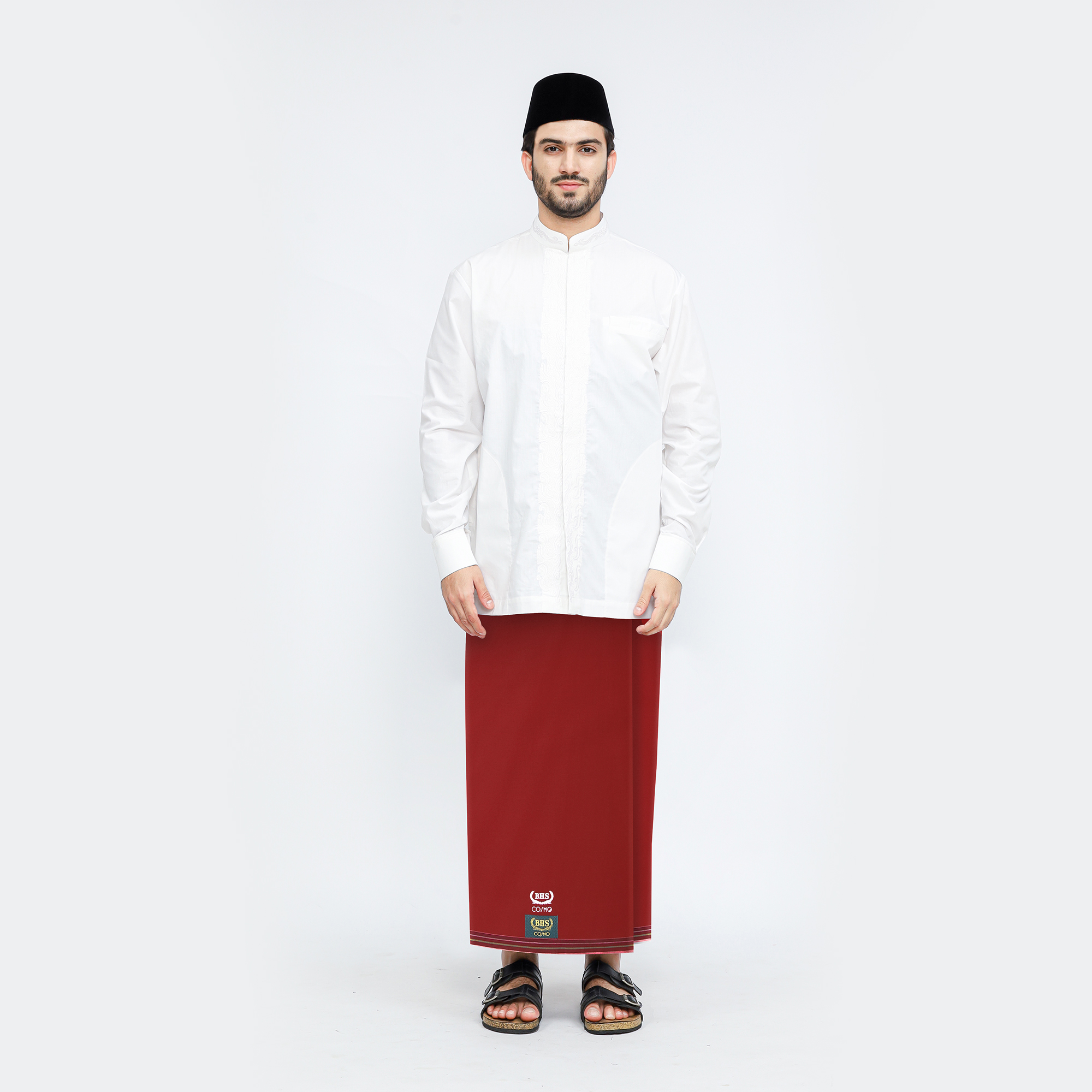 Sarung BHS Cosmo Gold Motif K26 PPF Merah Tua 01