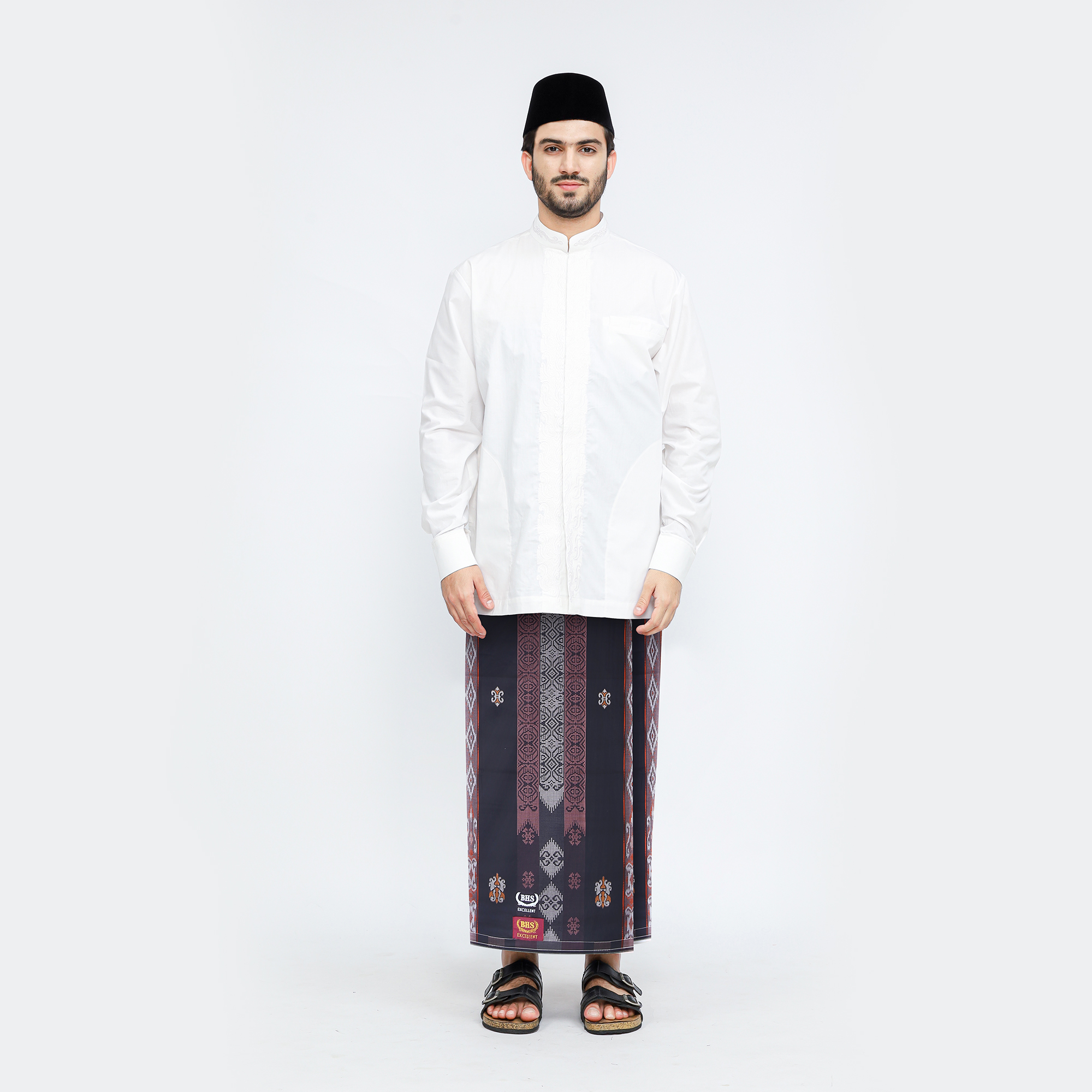 Sarung BHS Excellent Gold Motif E57 JGF Hitam Pink 01