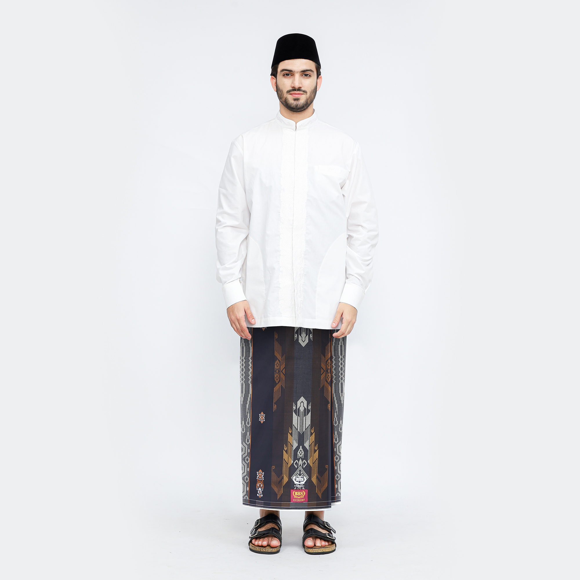 Sarung BHS Excellent Gold Motif E57 JGB Hitam Gold 02