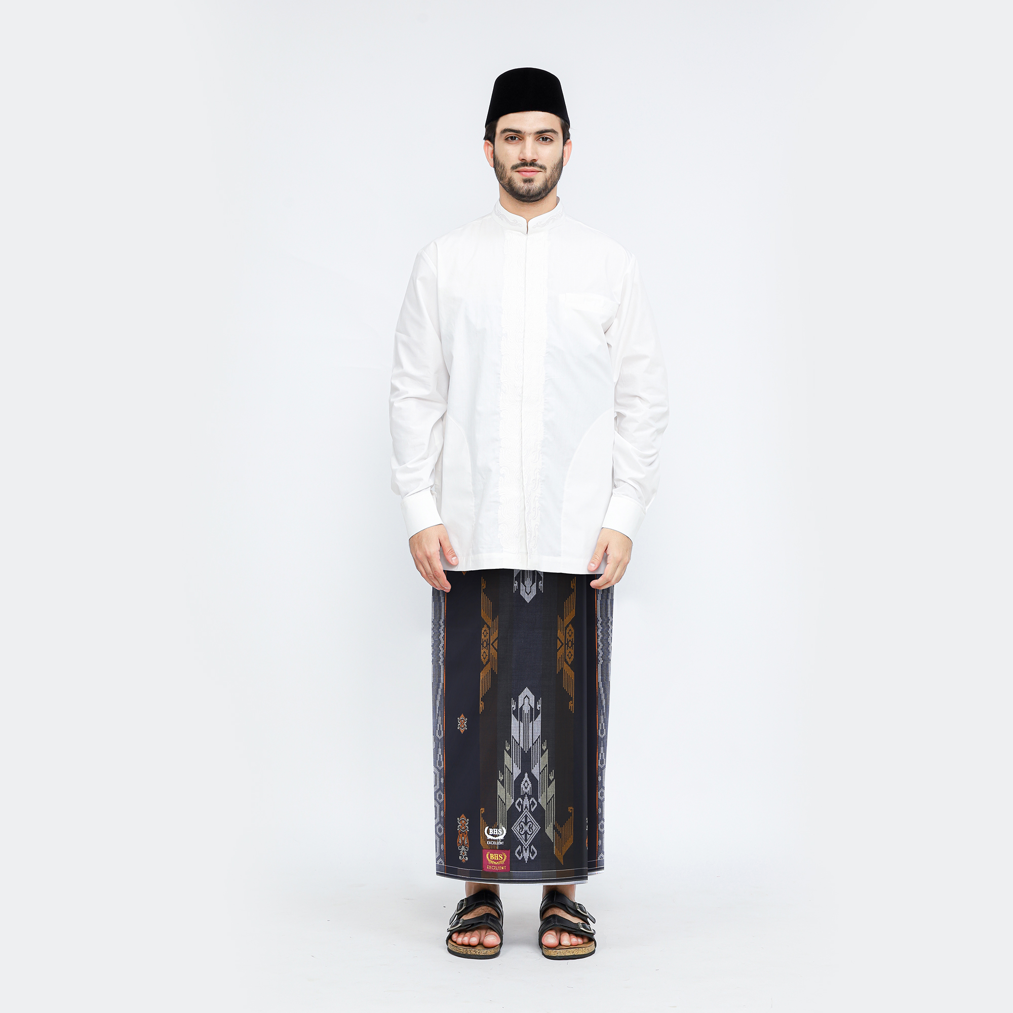 Sarung BHS Excellent Gold Motif E57 JGB Hitam Gold 03