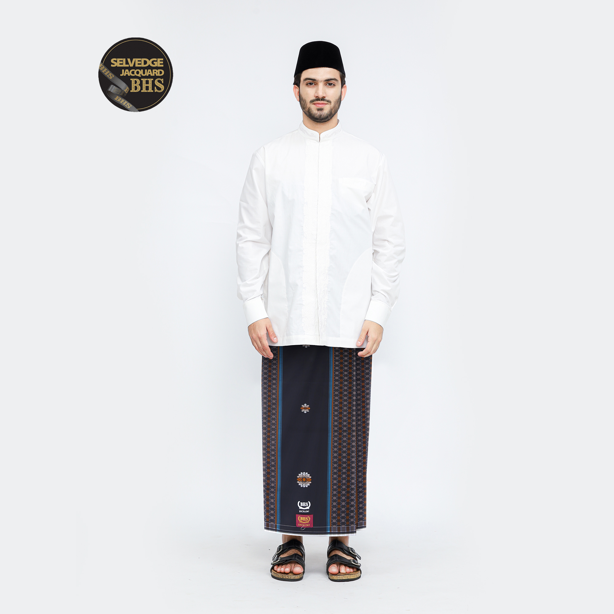 Sarung BHS Excellent Gold Motif E52 SCA Hitam Orange