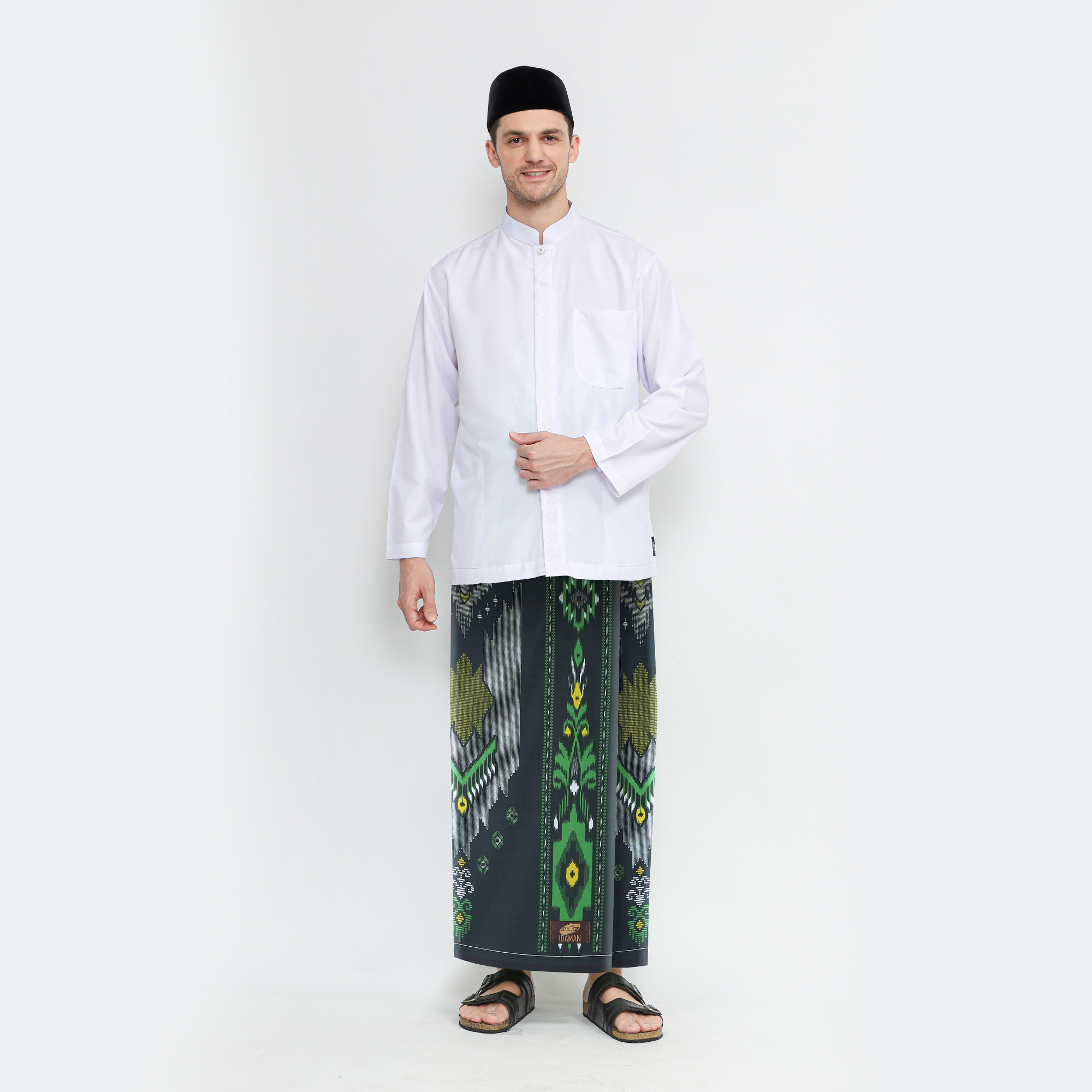 Sarung ATLAS Idaman 555 Kembang Motif BHS GSC 01 Warna Olive Tua