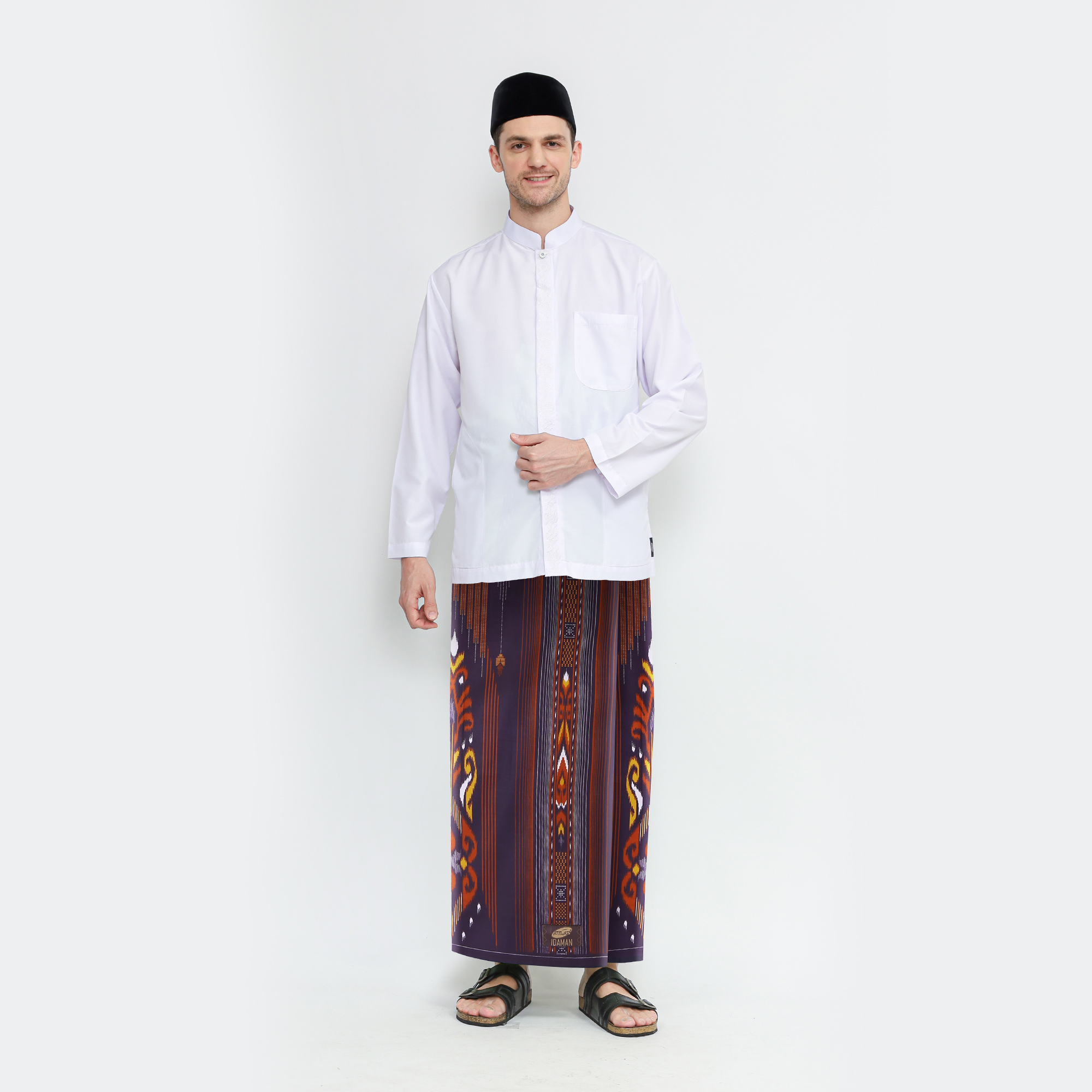 Sarung ATLAS Idaman 555 Kembang Motif BHS GSA 01 Coklat Tua 01