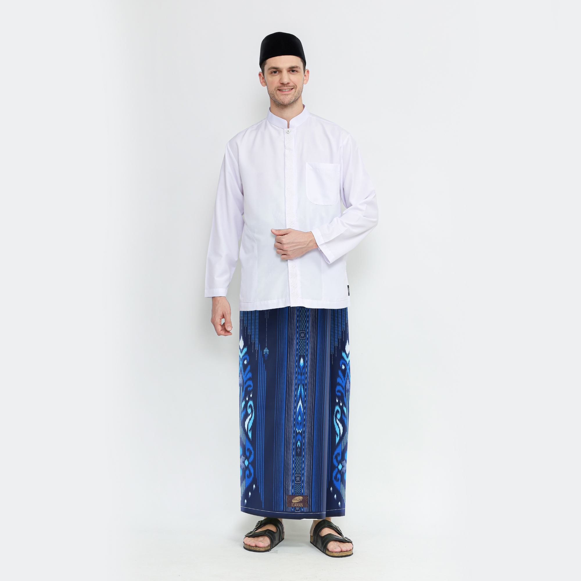 Sarung ATLAS Idaman 555 Kembang Motif BHS GSA 01 Biru 03