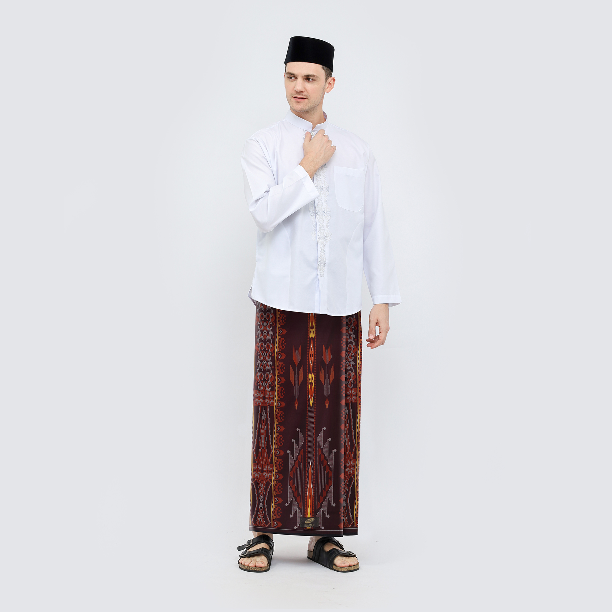 Sarung ATLAS Idaman 555 Kembang Motif BHS A5 GSK Coklat Tua