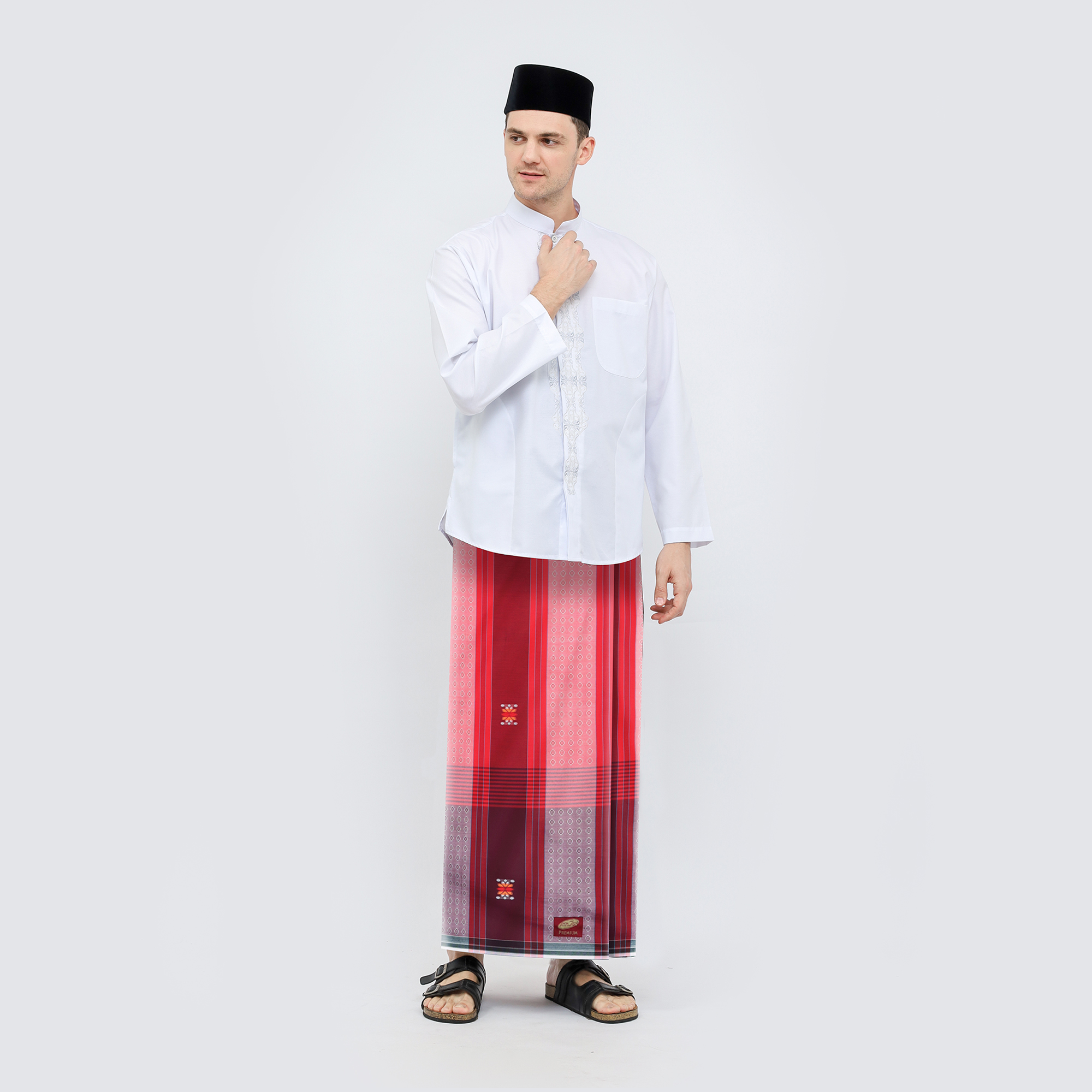 Sarung ATLAS Premium 760 Songket Merah Hati