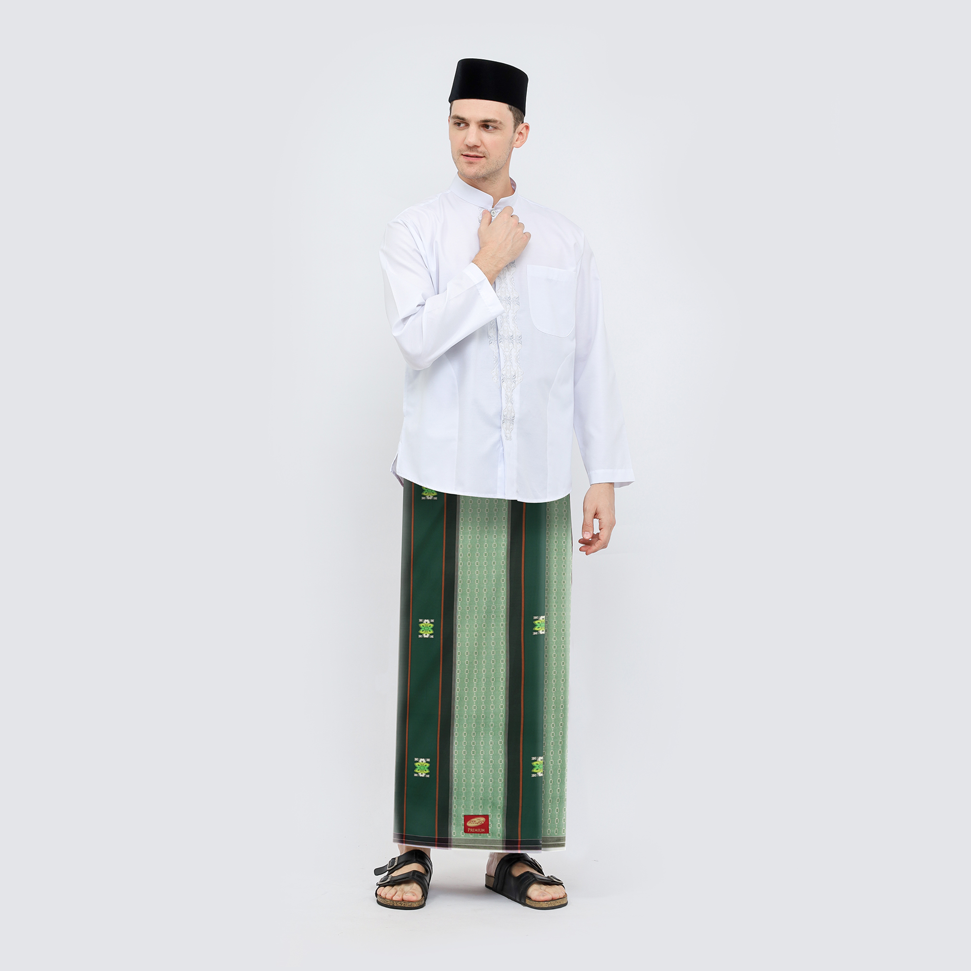 Sarung ATLAS Premium 760 Songket Hijau 03
