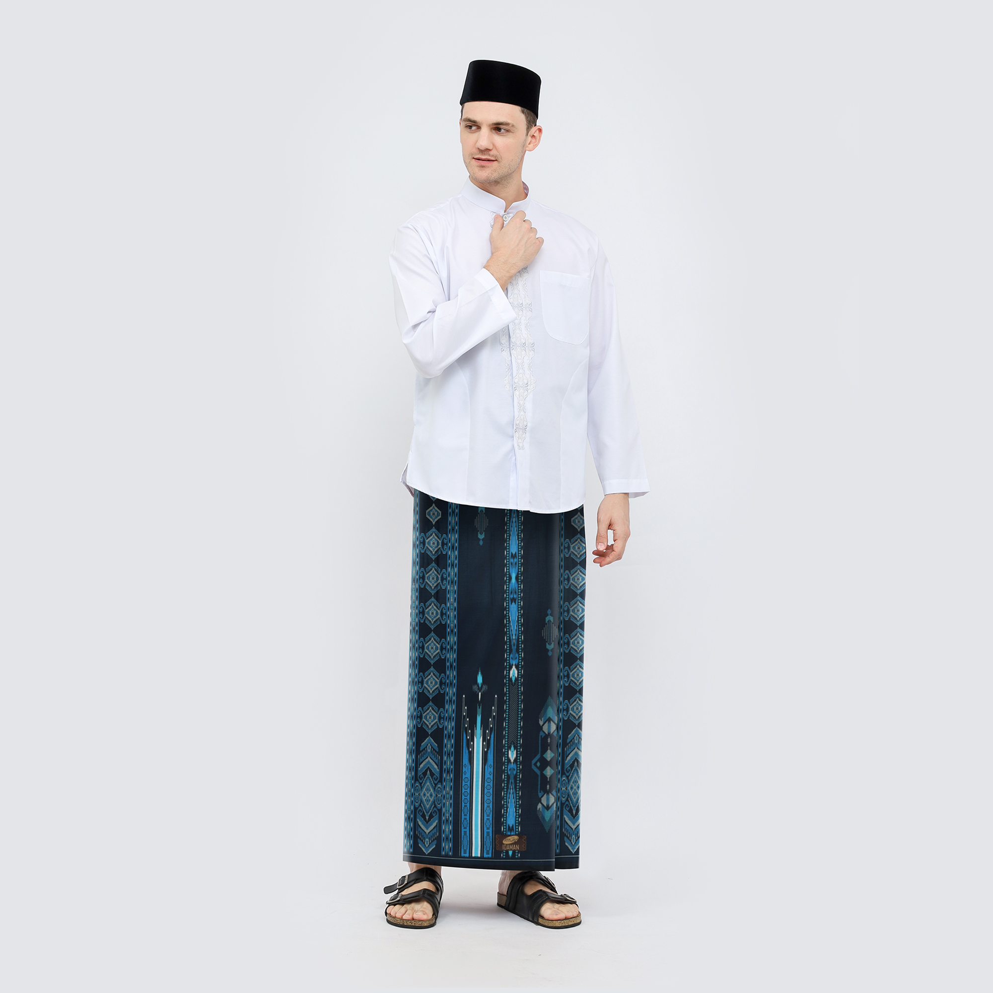 Sarung ATLAS Idaman 555 Kembang Motif BHS A5 GSL Navy