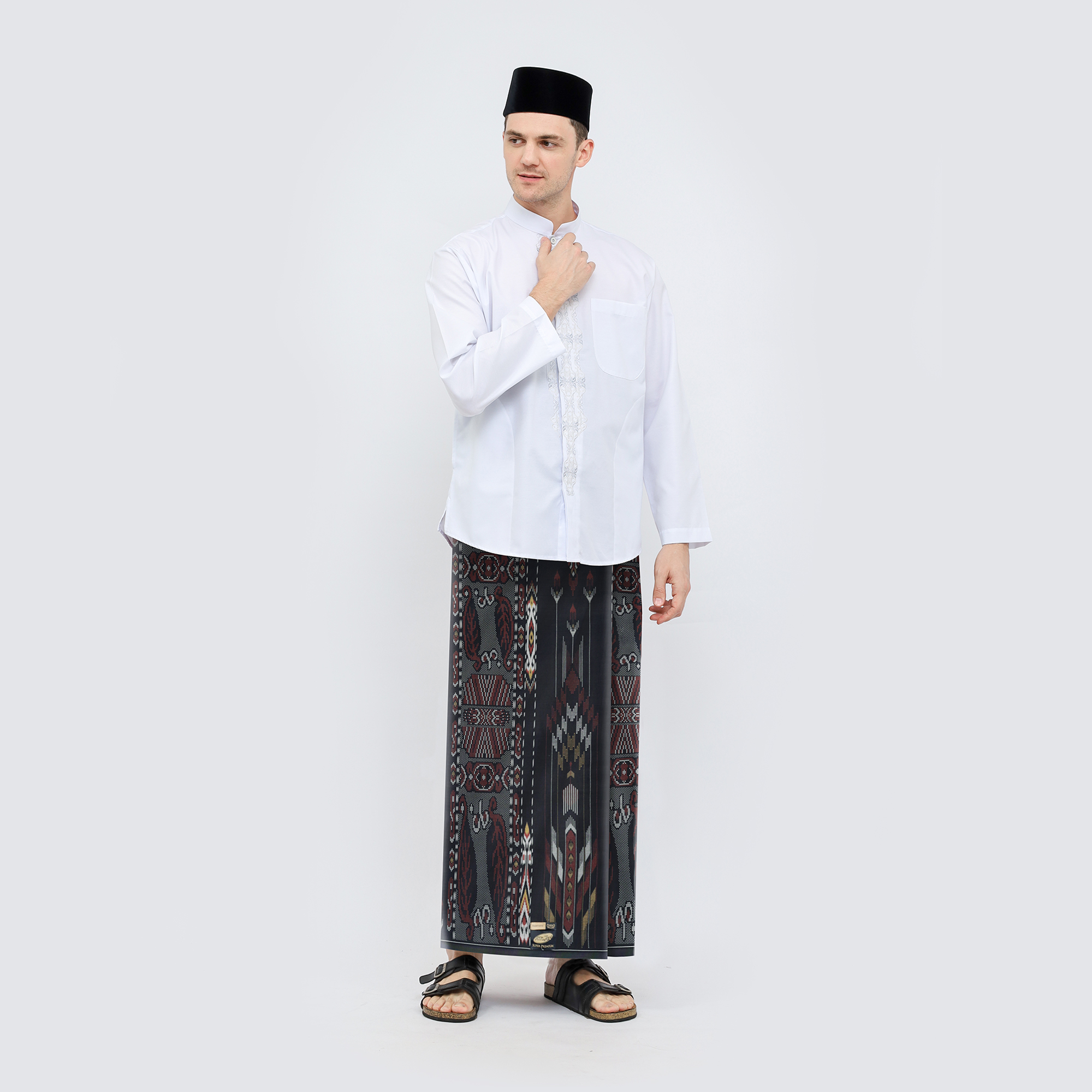 Sarung ATLAS Super Premium 920 Motif A9 KJA Hitam Merah