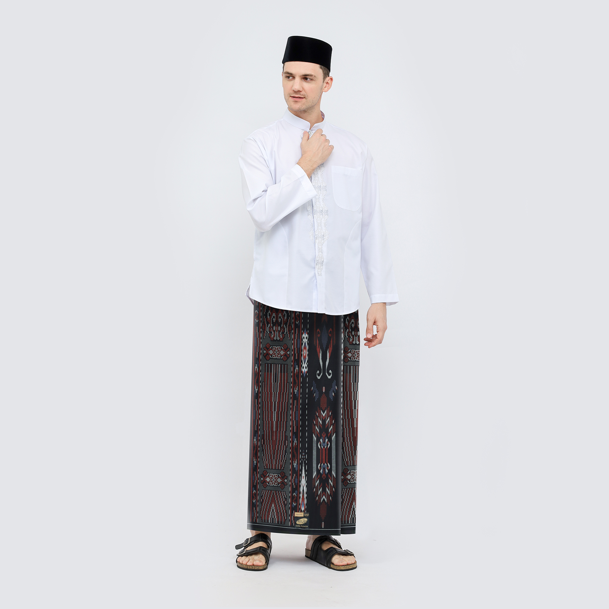 Sarung ATLAS Super Premium 920 Motif A9 KJA Hitam Merah 02