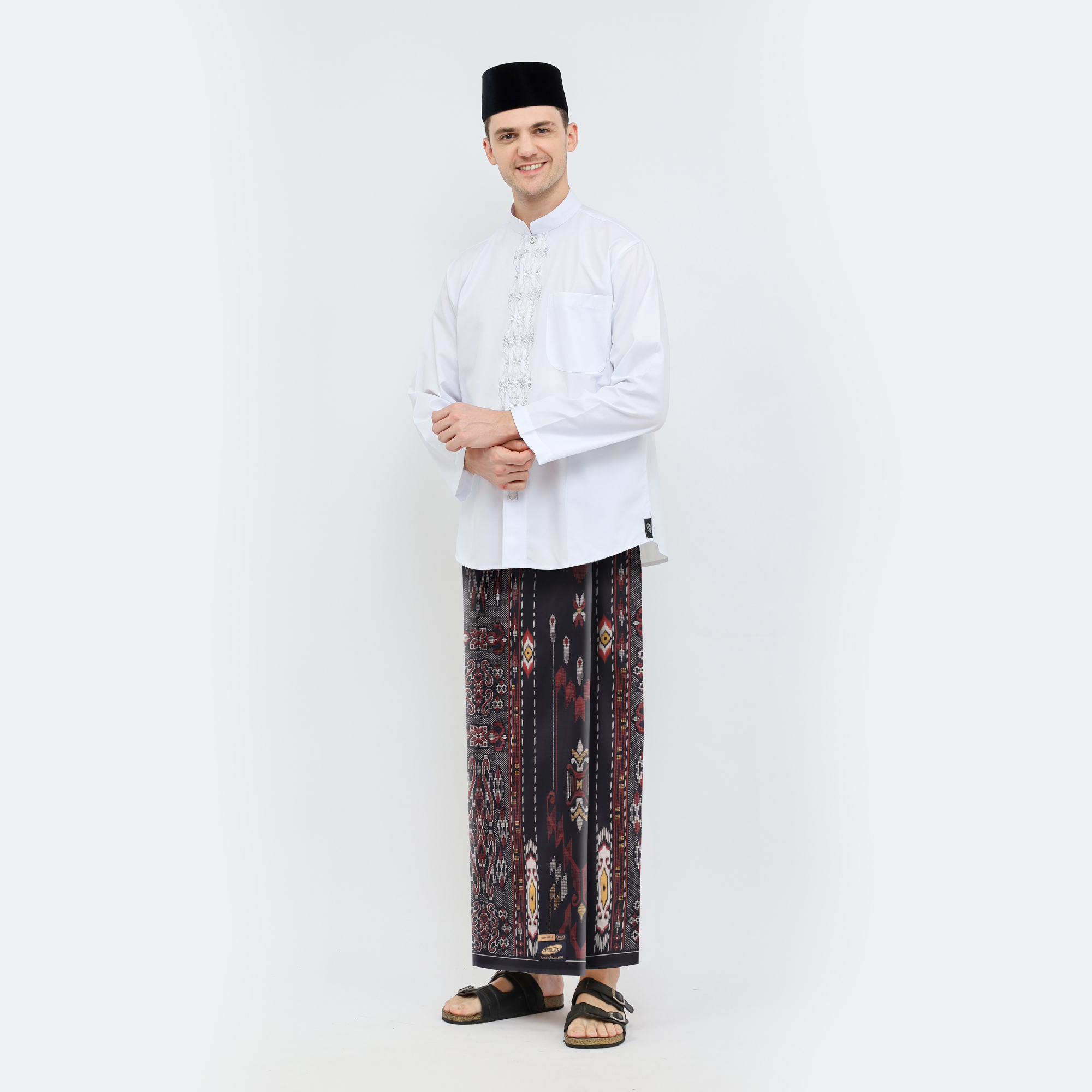 Sarung ATLAS Super Premium 920 Motif KJB Hitam Merah