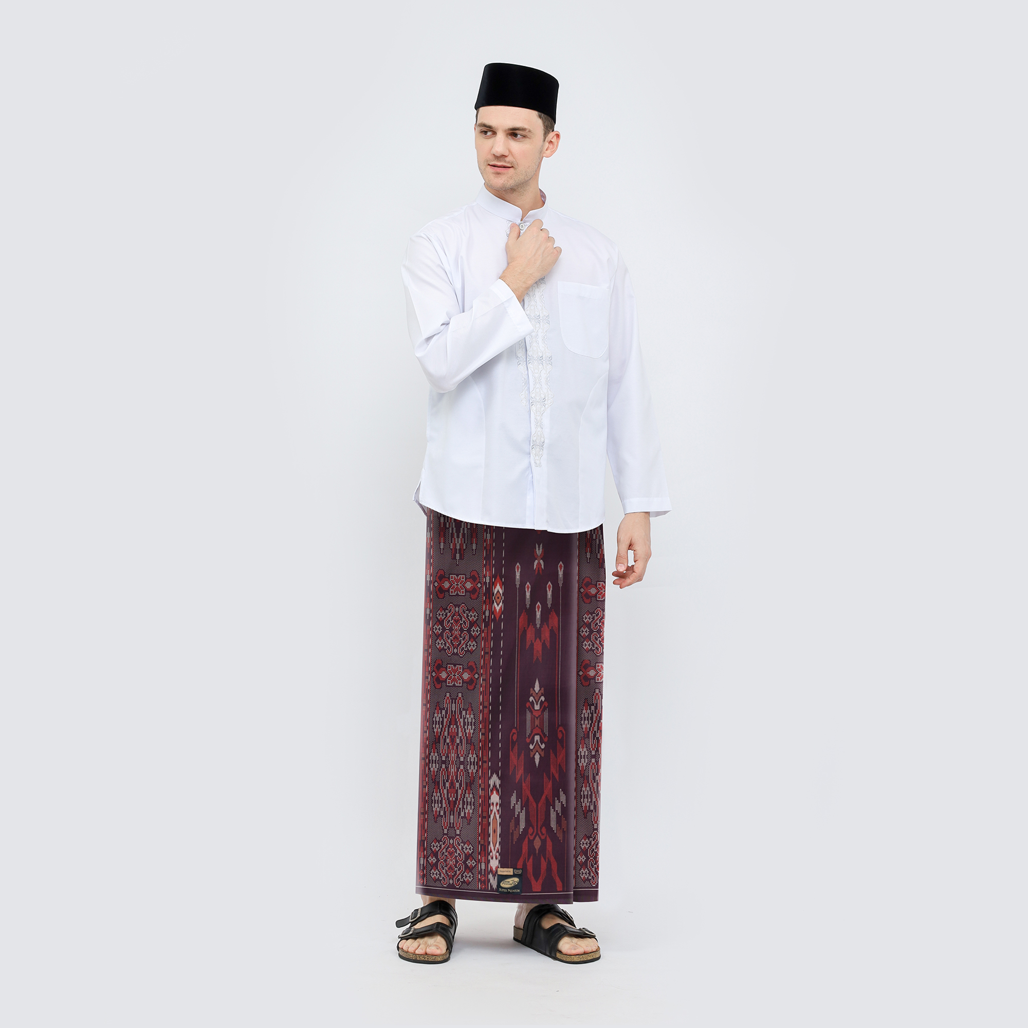Sarung ATLAS Super Premium 920 Motif KJB Merah Hati