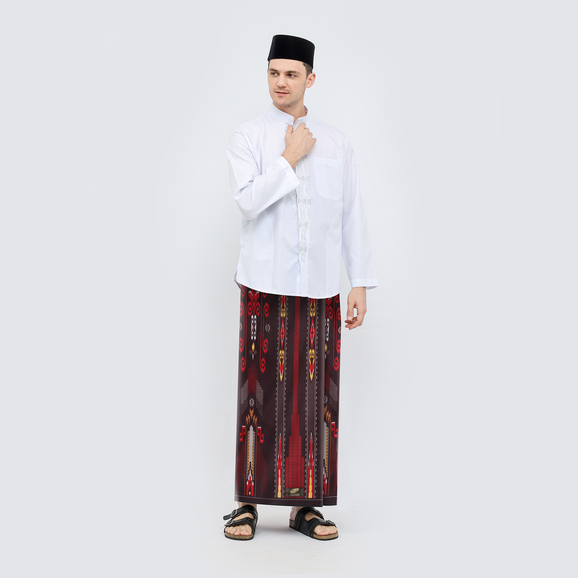 Sarung ATLAS Idaman 555 Kembang Motif BHS A5 GSH Merah Hati