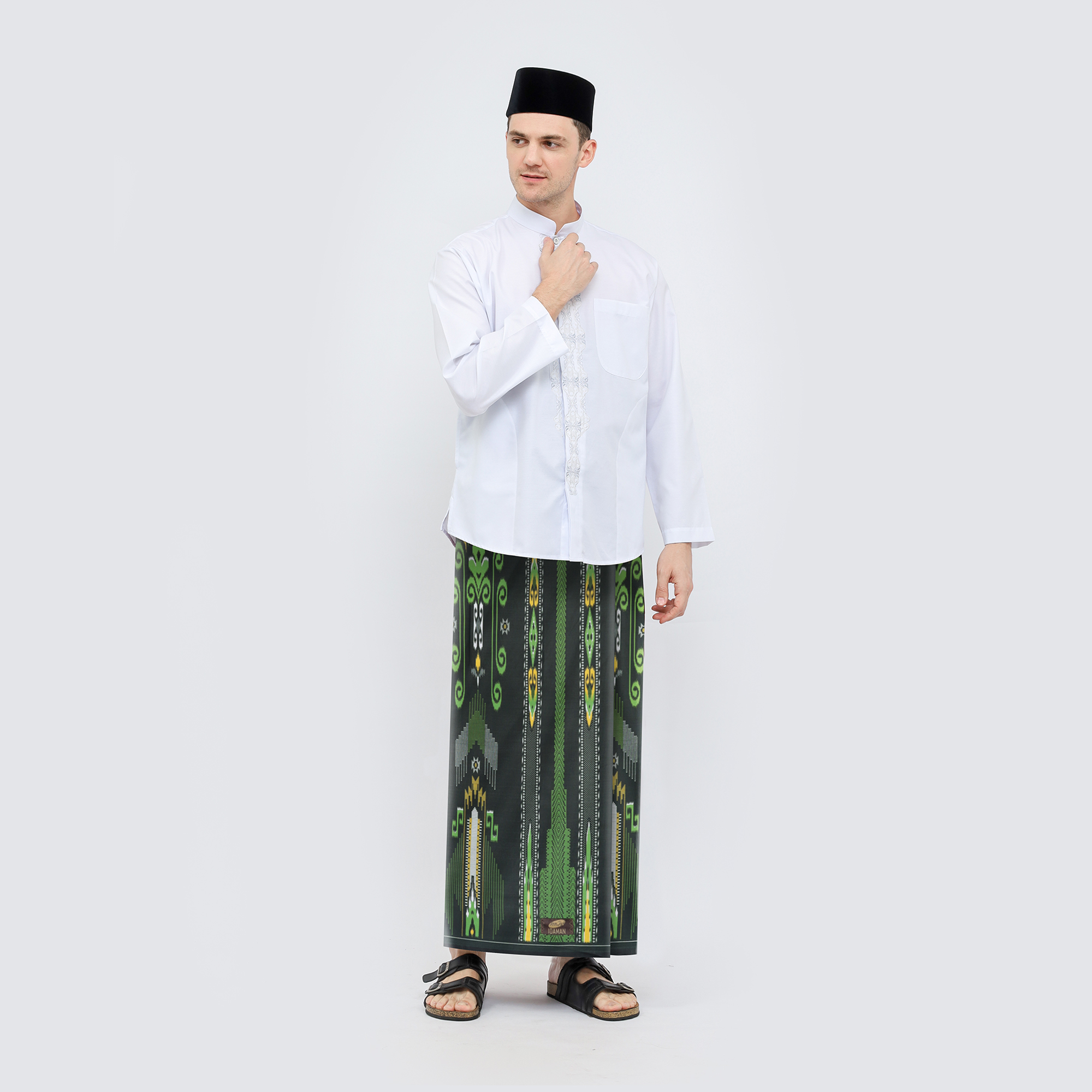 Sarung ATLAS Idaman 555 Kembang Motif BHS A5 GSH Olive Tua