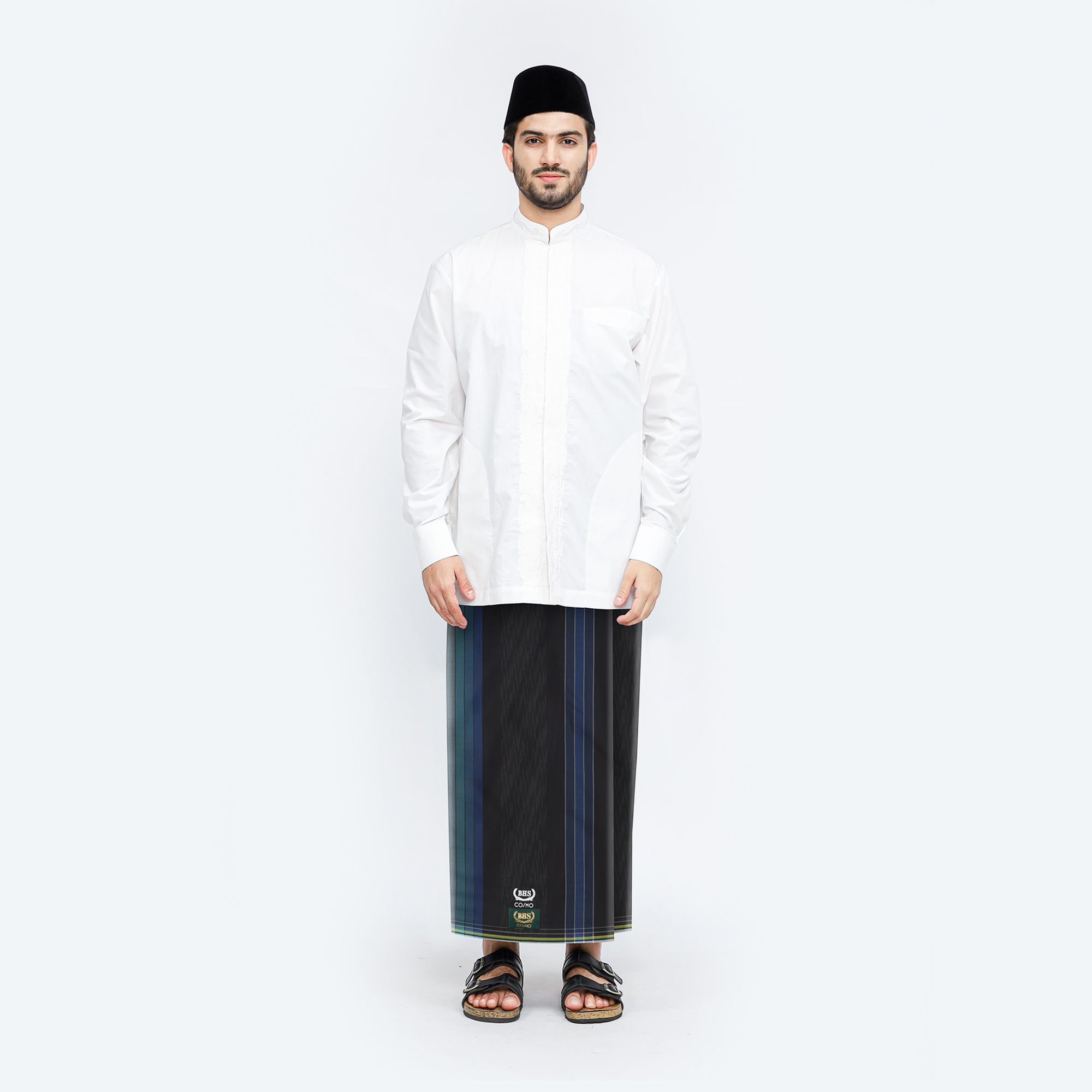 Sarung BHS Cosmo Gold Motif K26 PPS Hitam Biru 07