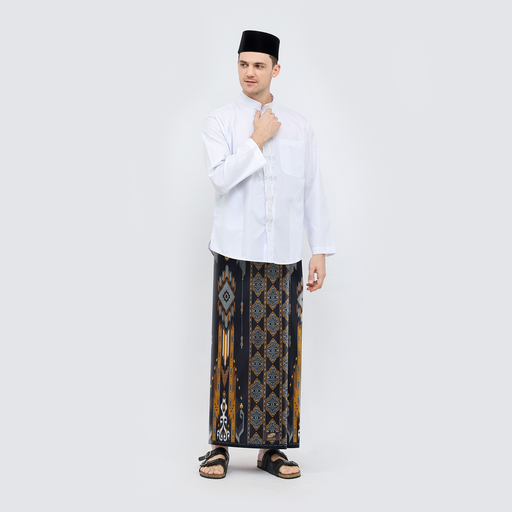 Sarung ATLAS Idaman 555 Harmoni Motif BHS MSA 01 Hitam Kuning