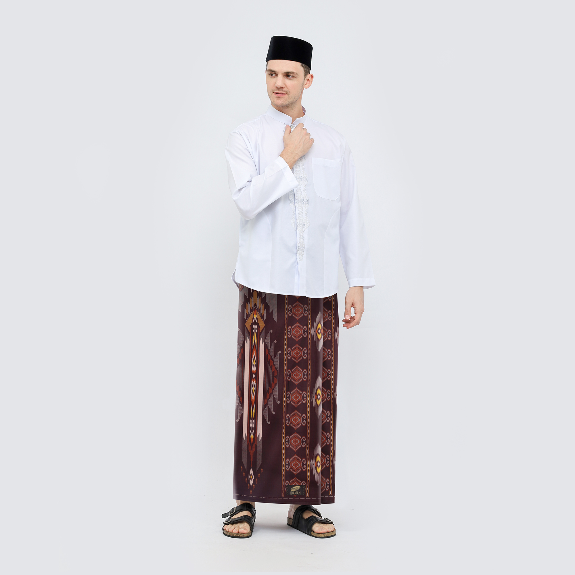 Sarung ATLAS Idaman 555 Harmoni Motif BHS MSA 01 Coklat 03