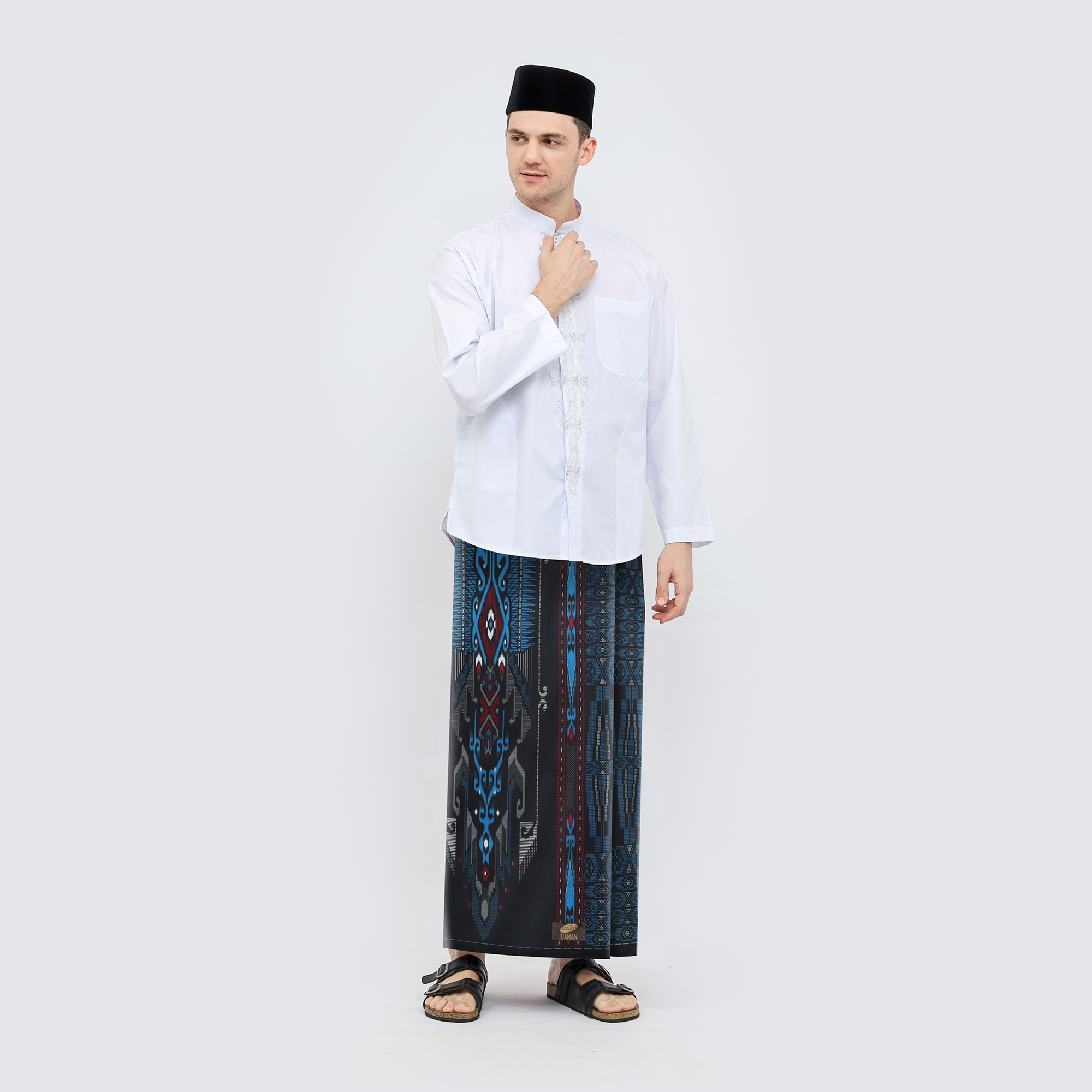 Sarung ATLAS Idaman 555 Harmoni Motif BHS MSB 01 Hitam Biru 01