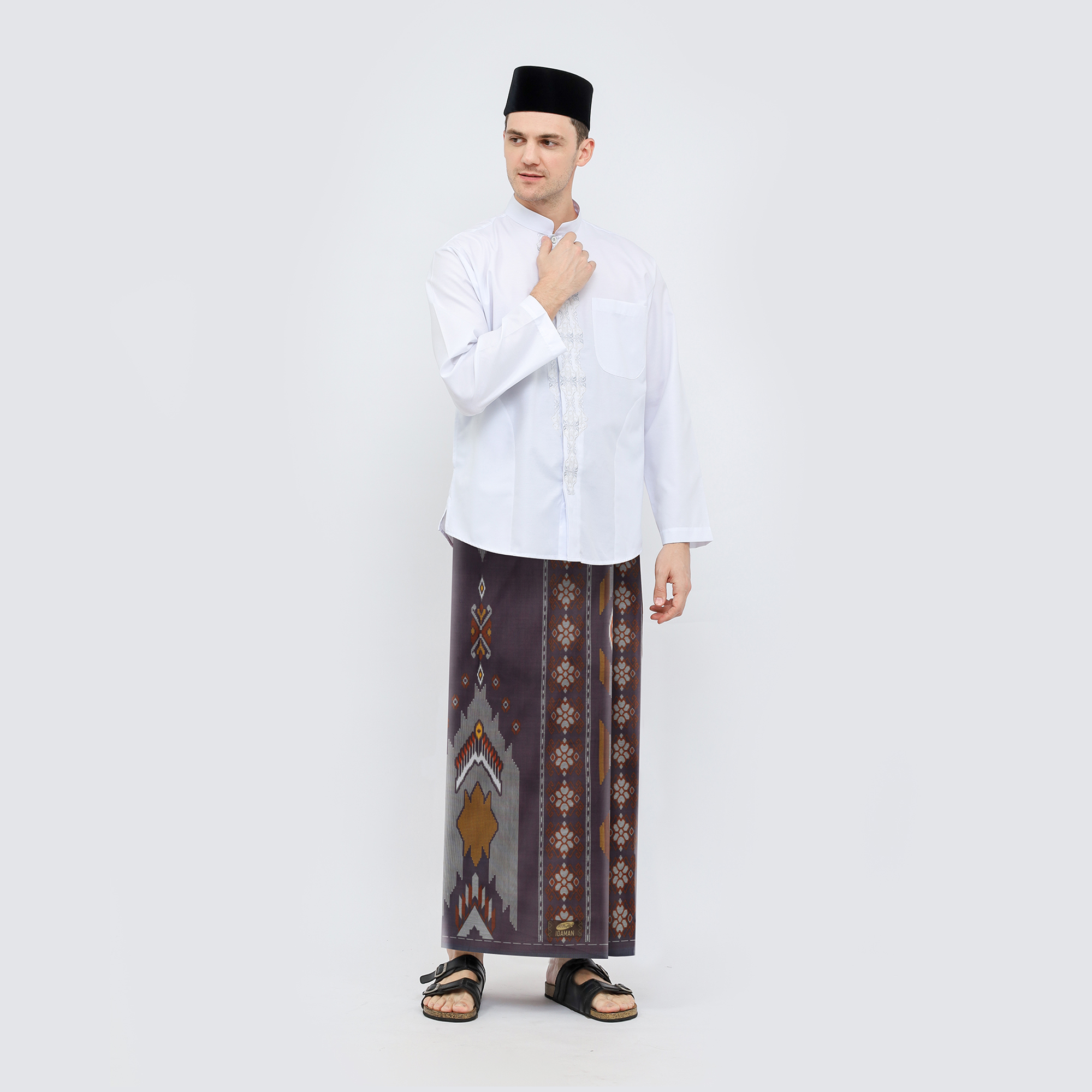 Sarung ATLAS Idaman 555 Harmoni Motif BHS MSA 01 Coklat Abu