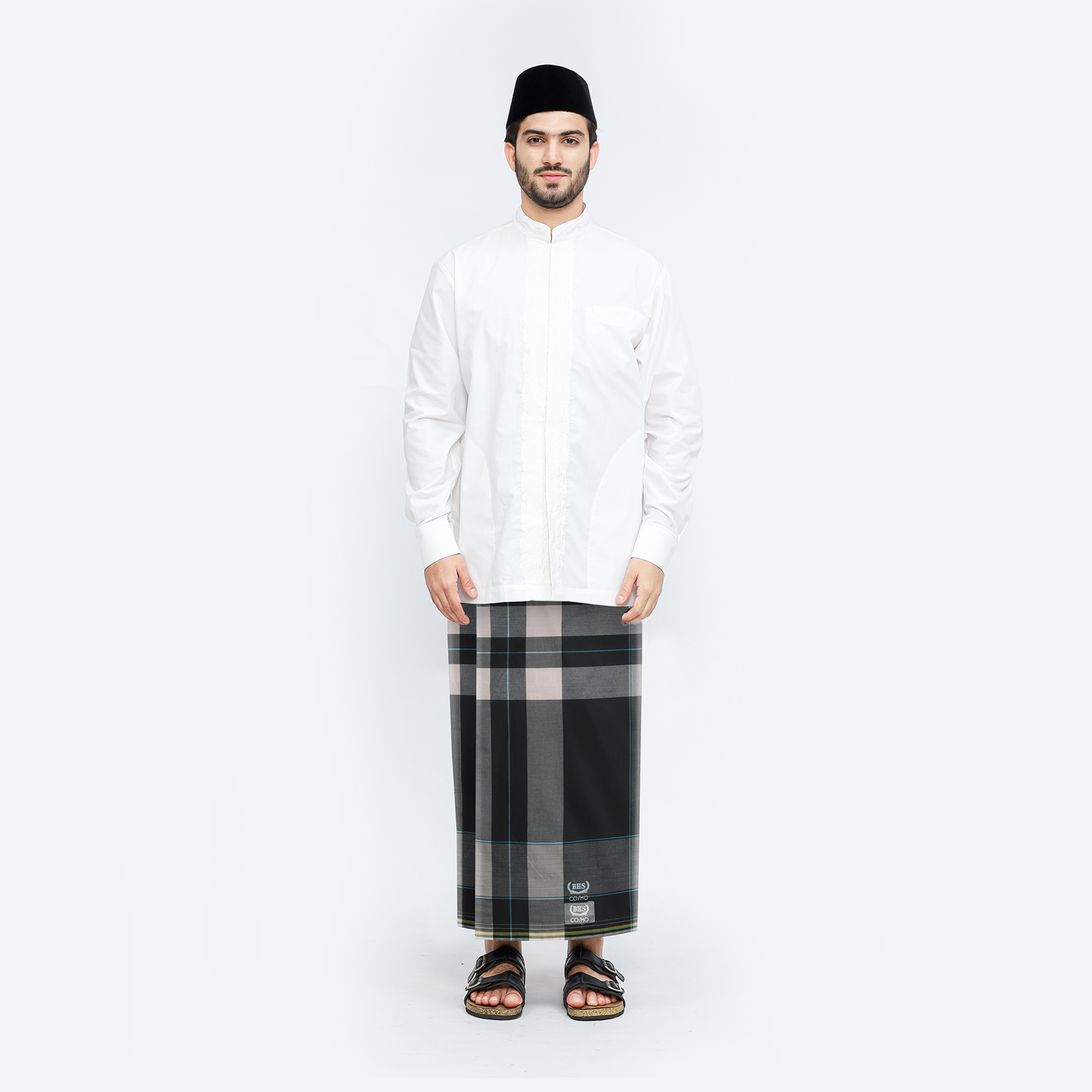 Sarung BHS Cosmo Silver Motif K26 PPD Hitam Abu
