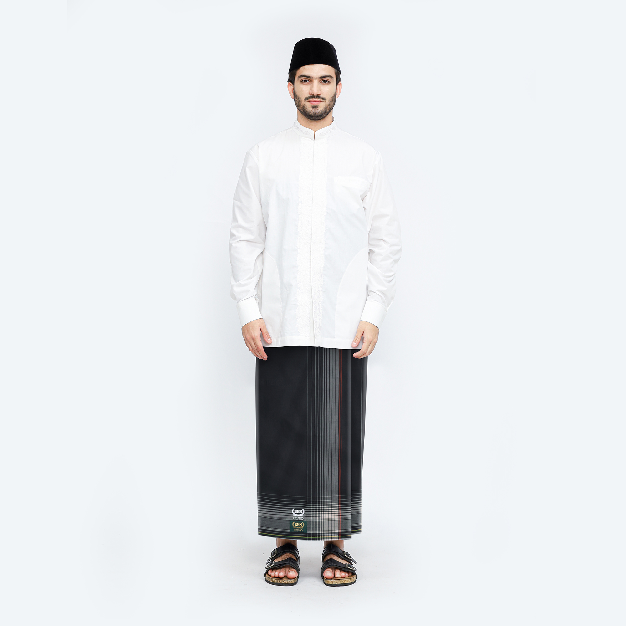 Sarung BHS Cosmo Gold Motif K26 PPC Hitam Cream