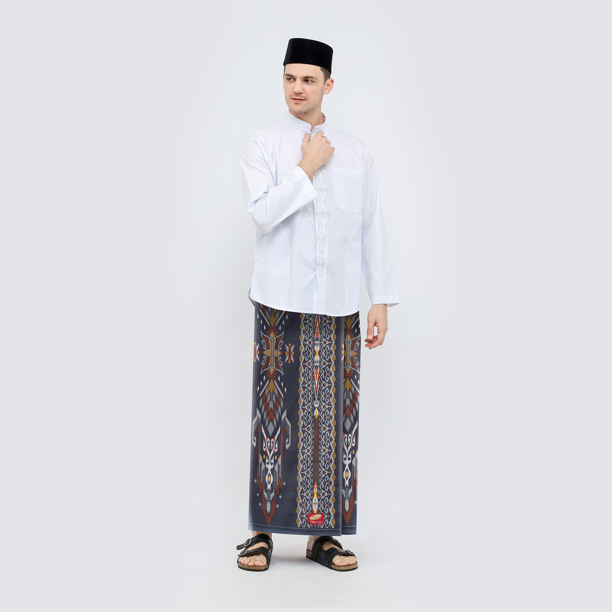 Sarung ATLAS Premium 735 Kembang Warna Abu-Abu 01