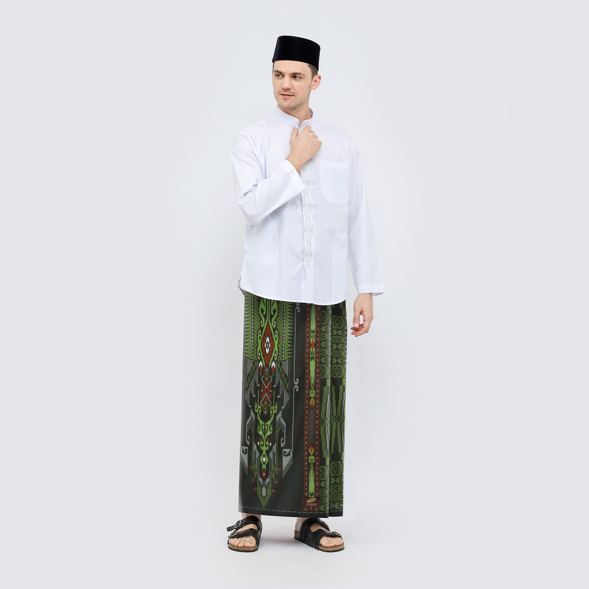Sarung ATLAS Idaman 555 Harmoni Motif BHS MSB 01 Olive Tua 02