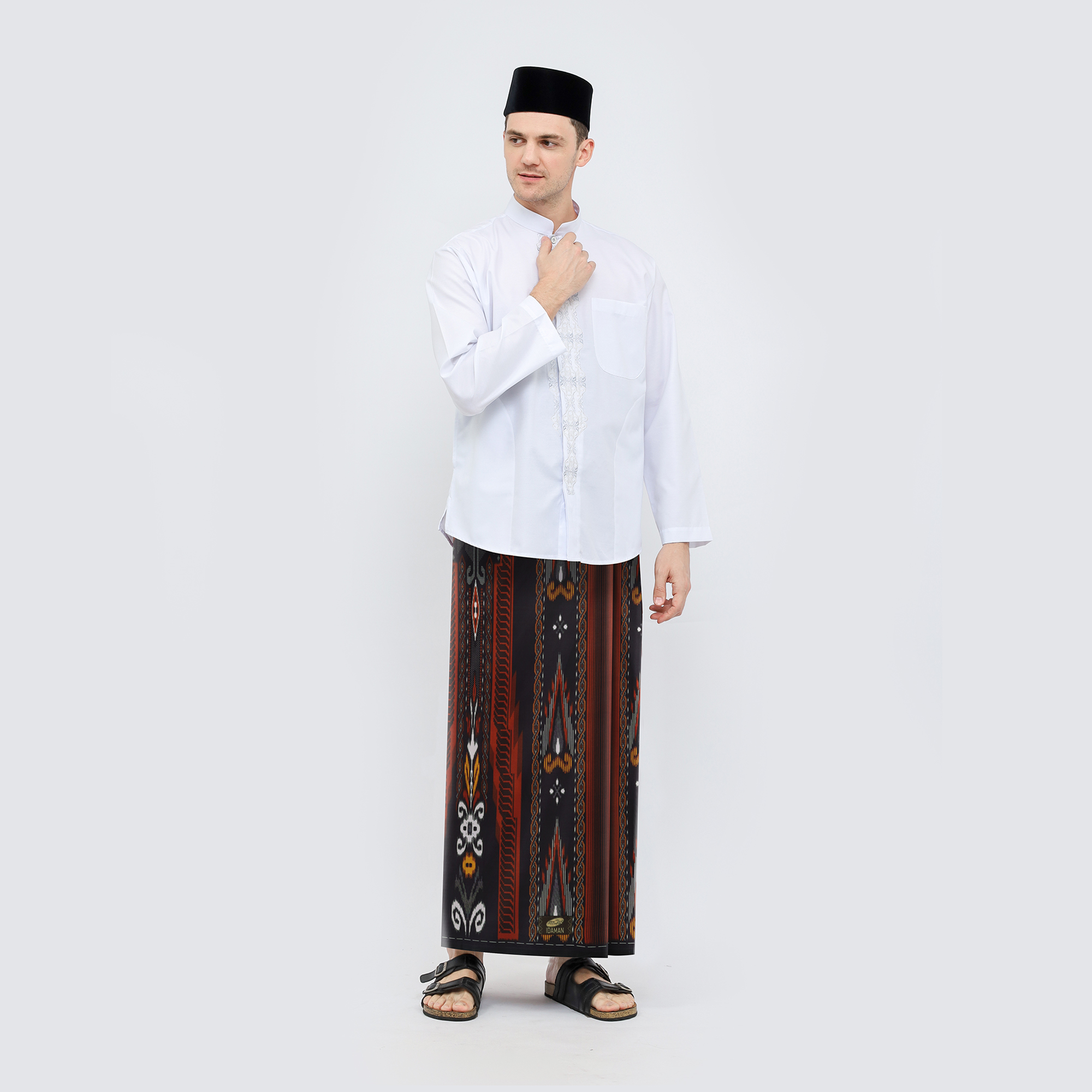 Sarung ATLAS Idaman 555 Harmoni Motif BHS MSD 01 Coklat Tua 02
