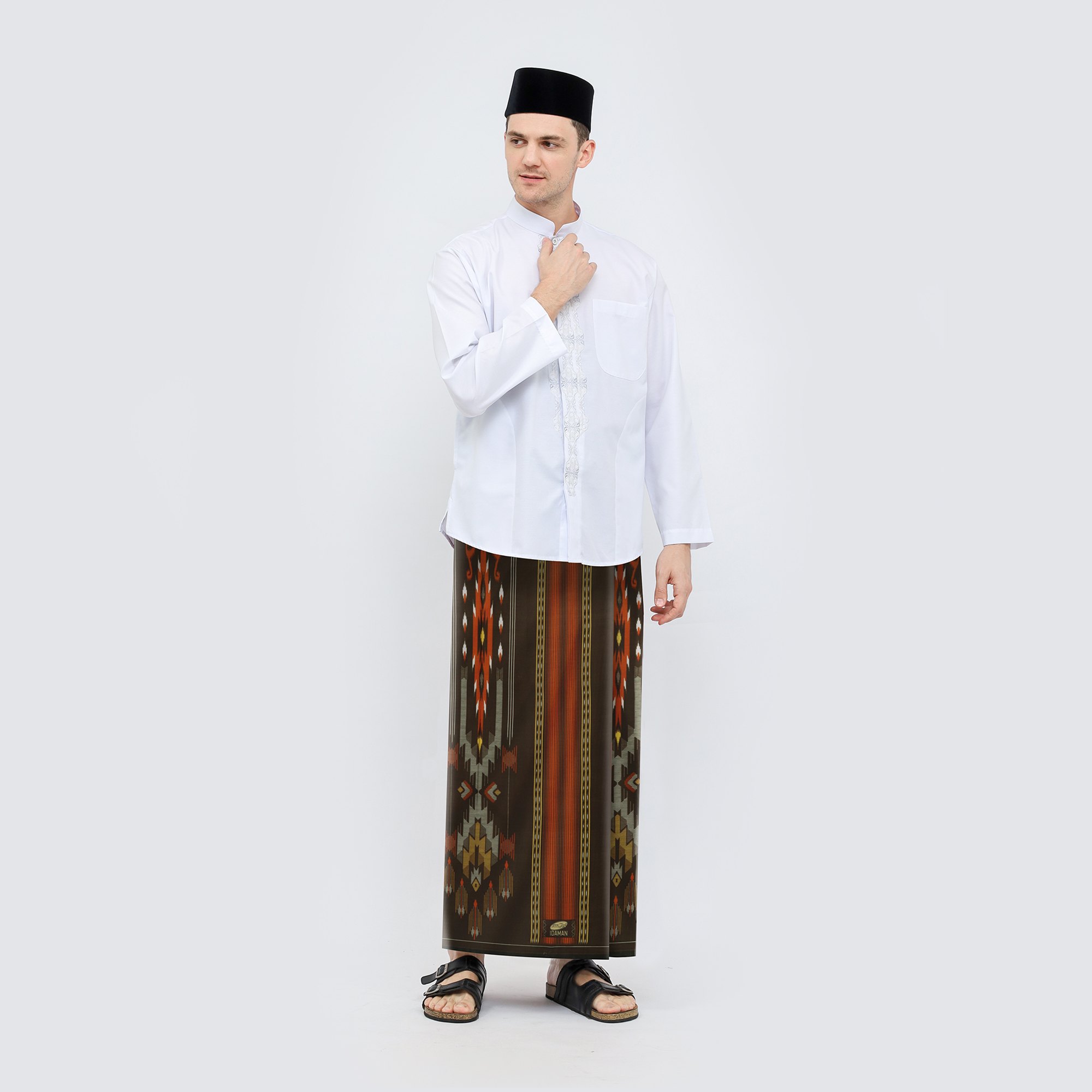 Sarung ATLAS Idaman 555 Kembang Motif BHS A5 GSG Olive Muda