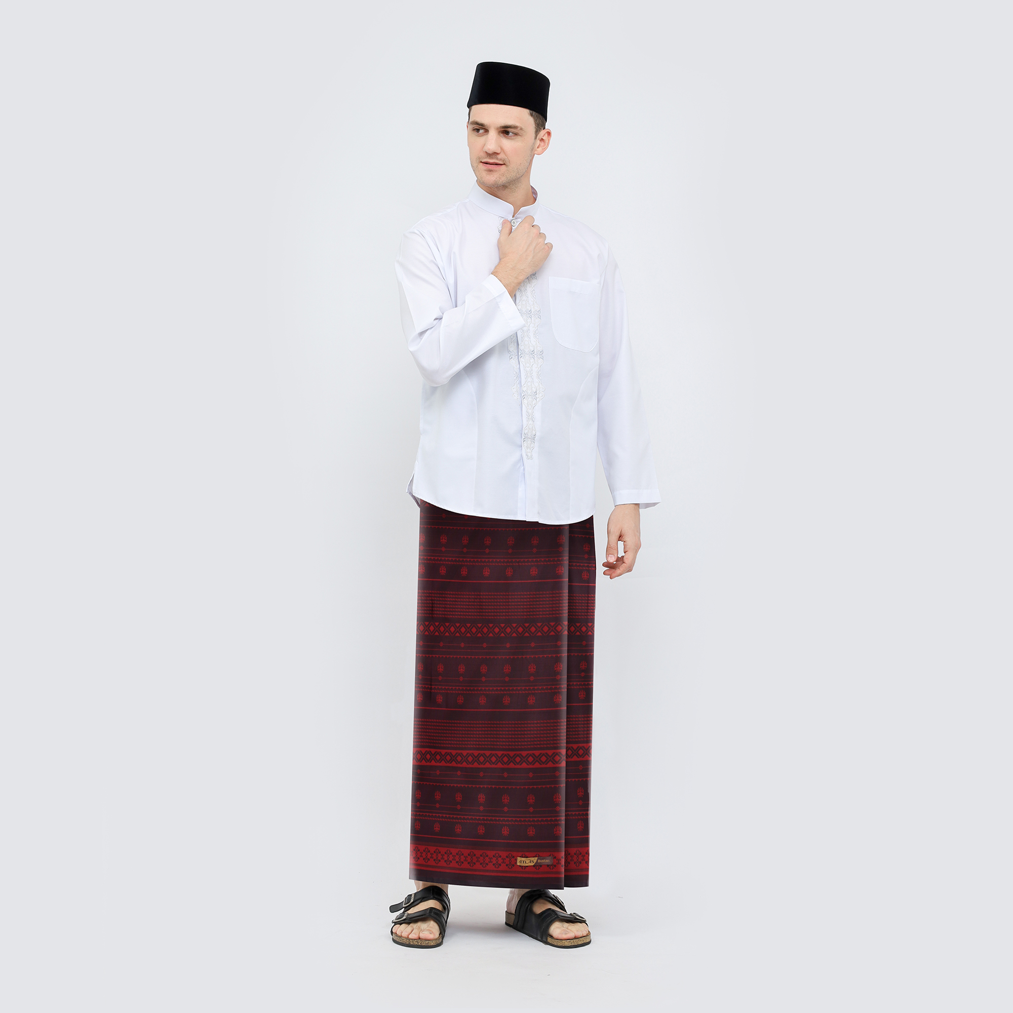 Sarung ATLAS Bustan Series Ternate Maroon