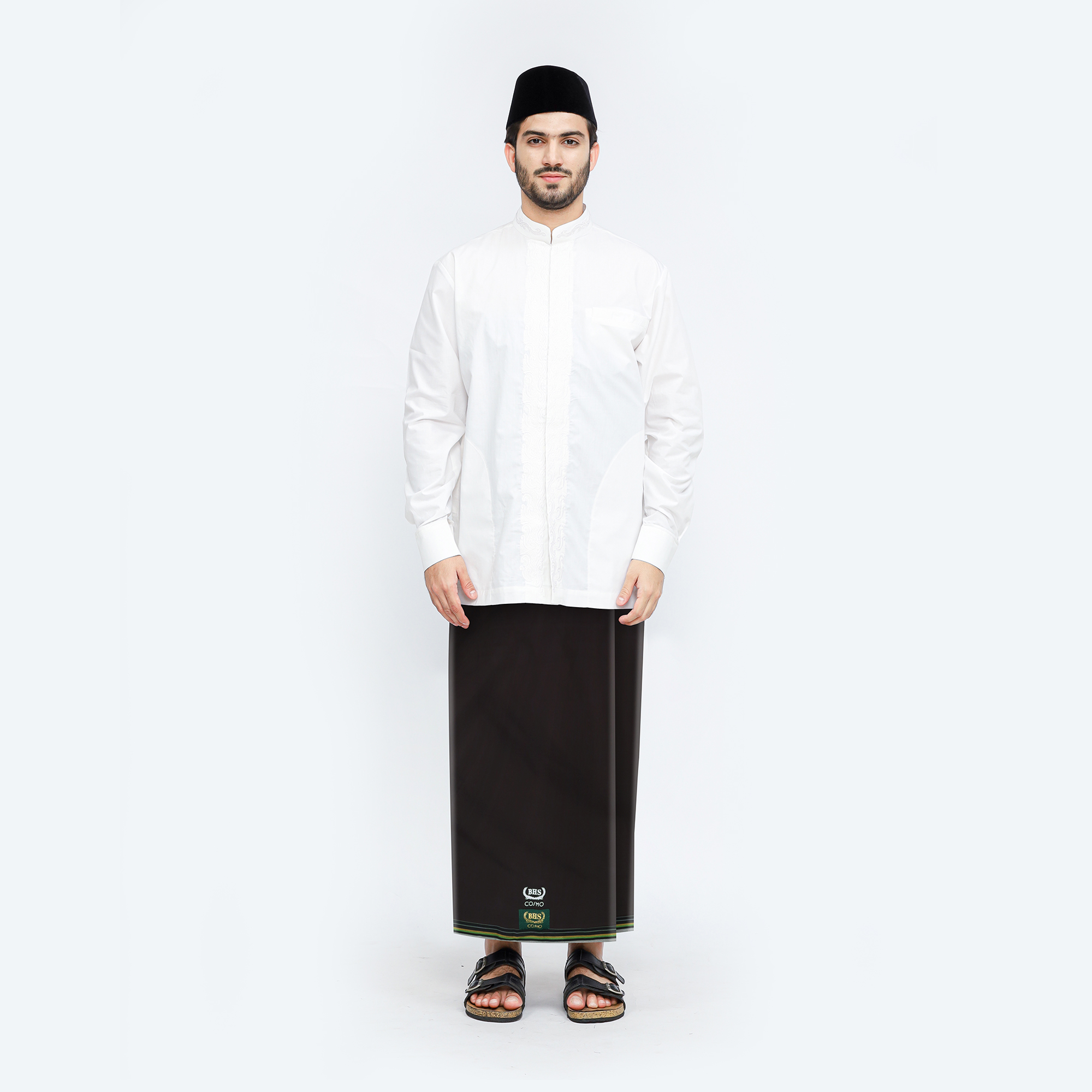 Sarung BHS Cosmo Gold Motif K26 PPF Coklat Tua