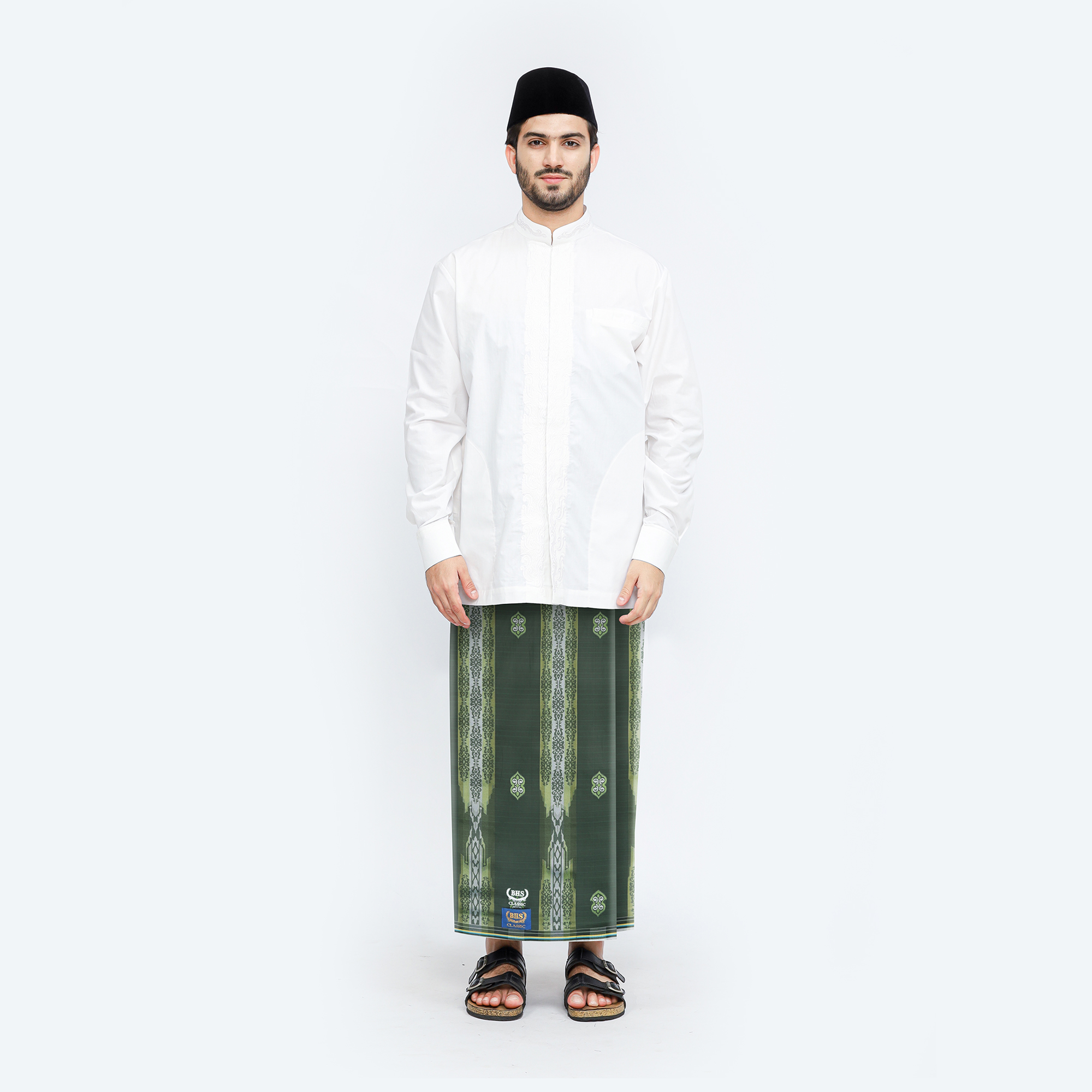 Sarung BHS Classic Gold Motif C48 JGN Olive Tua