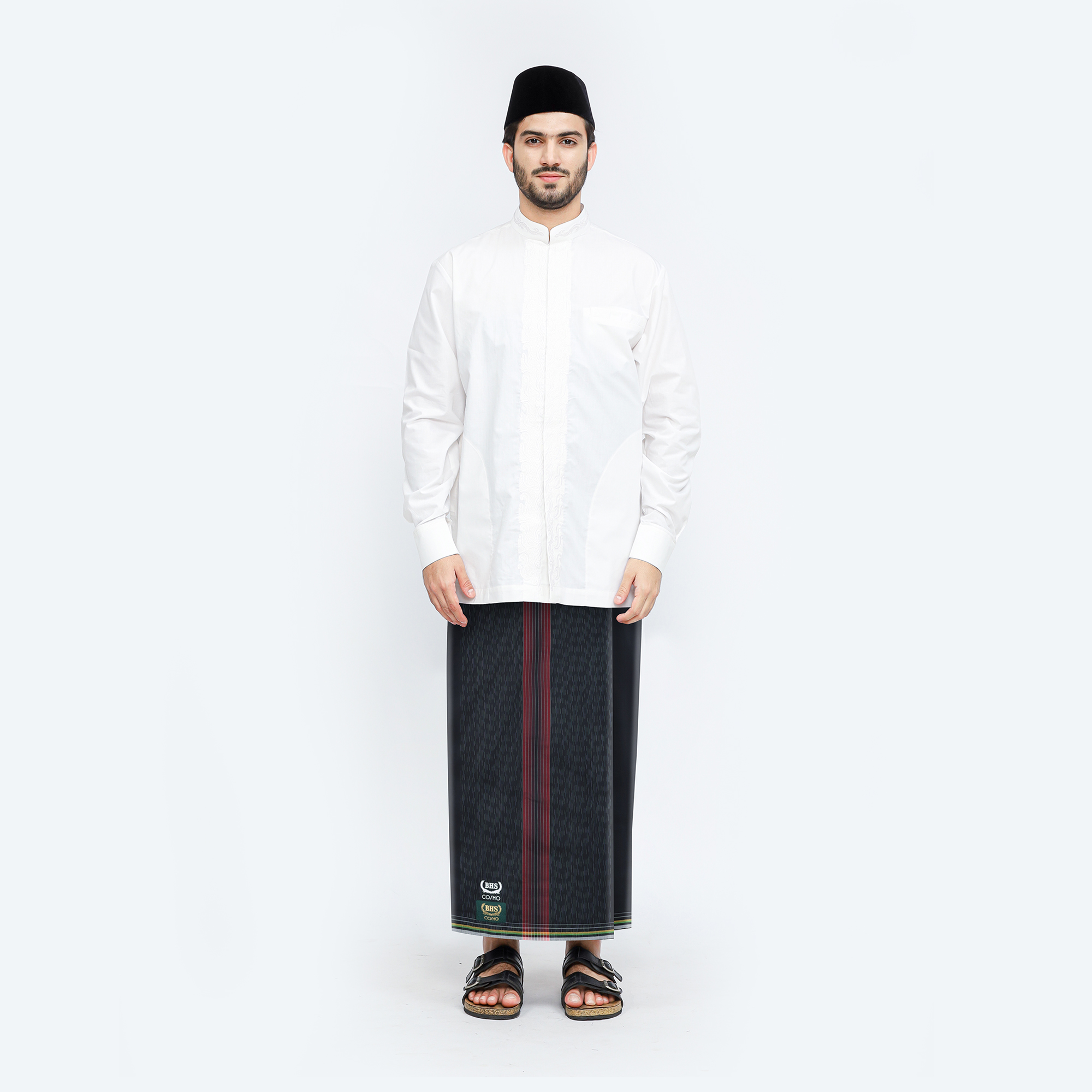 Sarung BHS Cosmo Gold Motif K26 PPS Hitam Merah 01