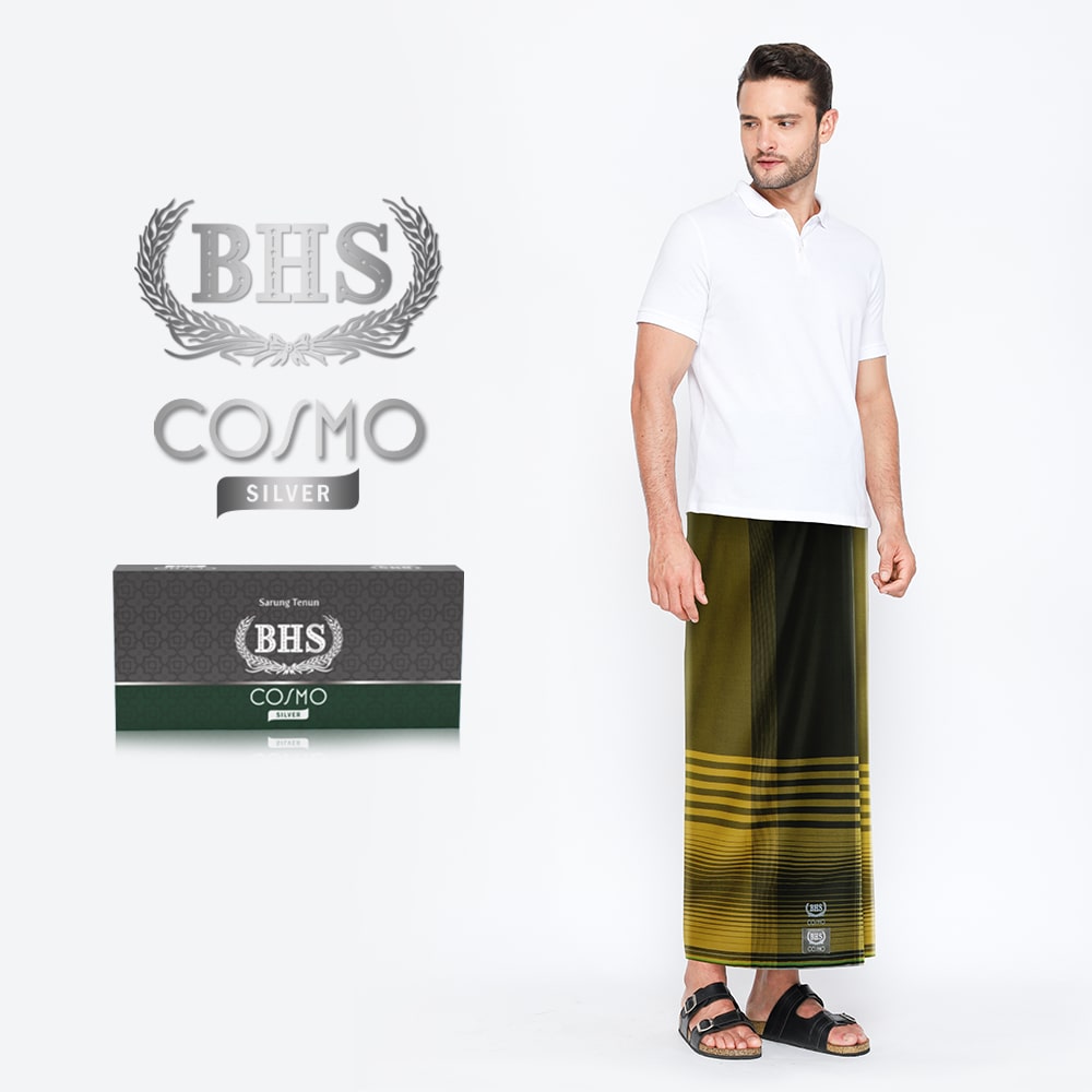 Sarung BHS Cosmo Silver Motif K26 PPC Kuning Hitam