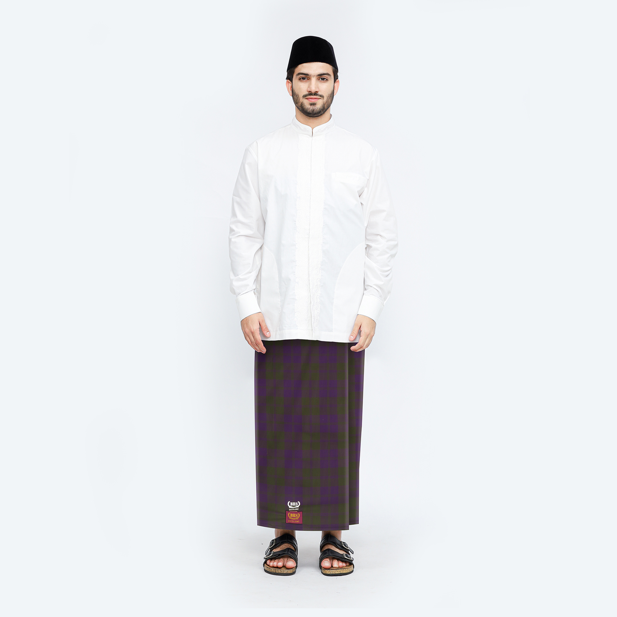 Sarung BHS Excellent Gold Motif E51 KDT Ungu Hijau 02