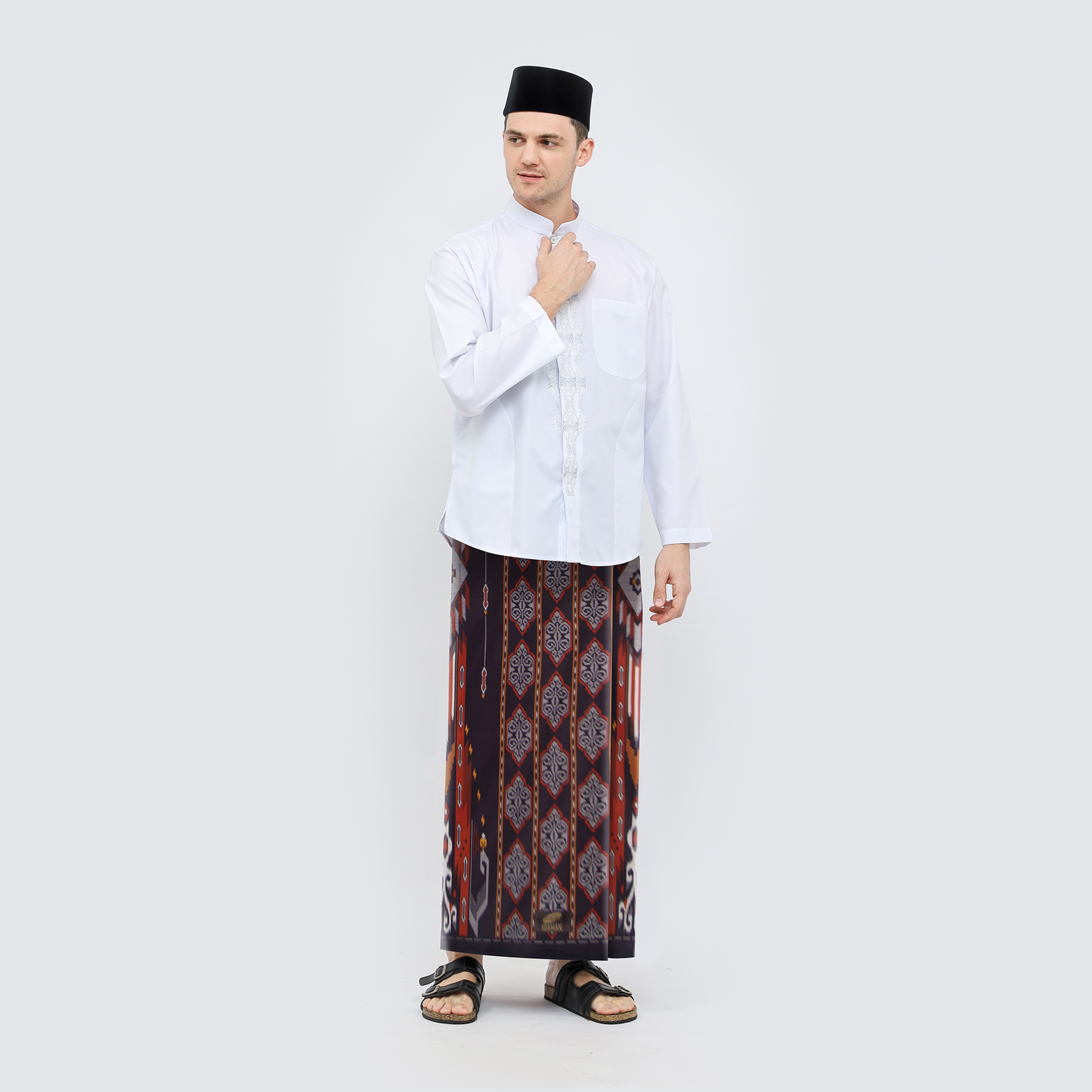 Sarung ATLAS Idaman 555 Harmoni Motif BHS MSA 01 Coklat Tua 05