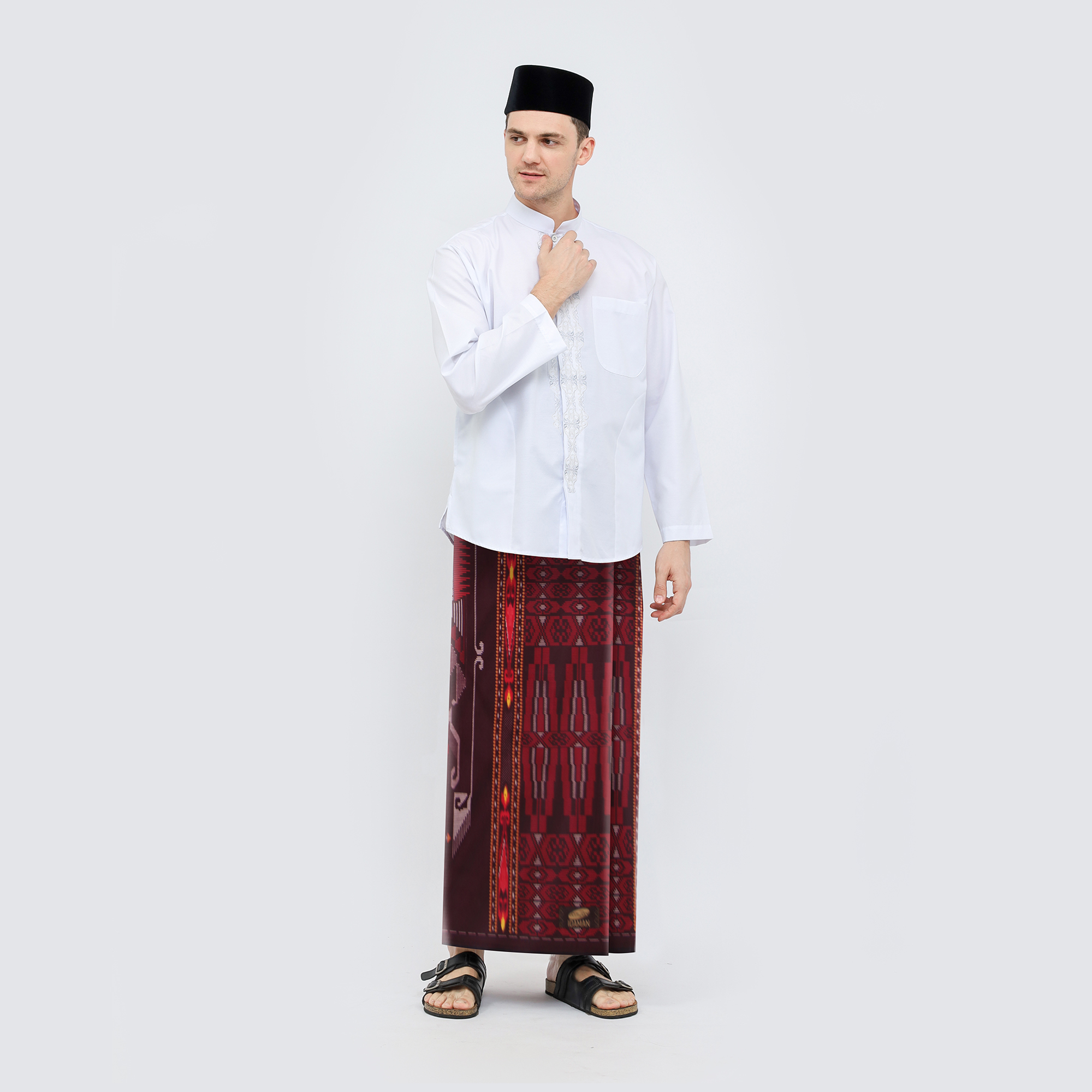 Sarung ATLAS Idaman 555 Harmoni Motif BHS MSB 01 Merah Hati 03