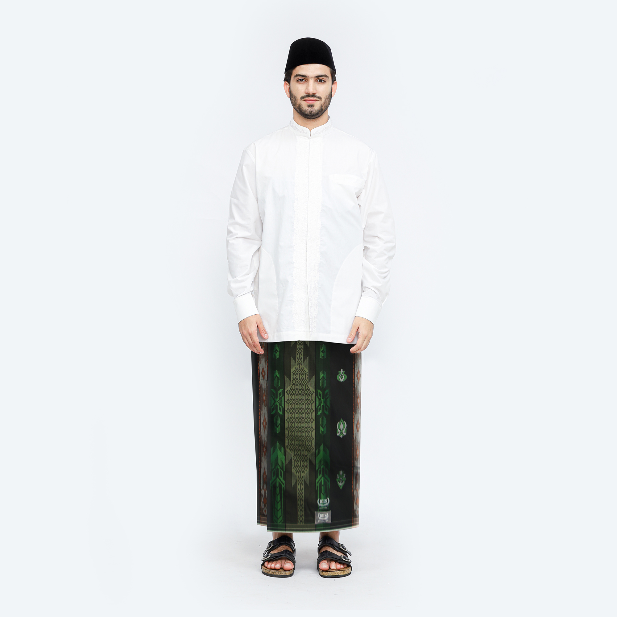 Sarung BHS Excellent Silver Motif E57 JGH Hitam Hijau